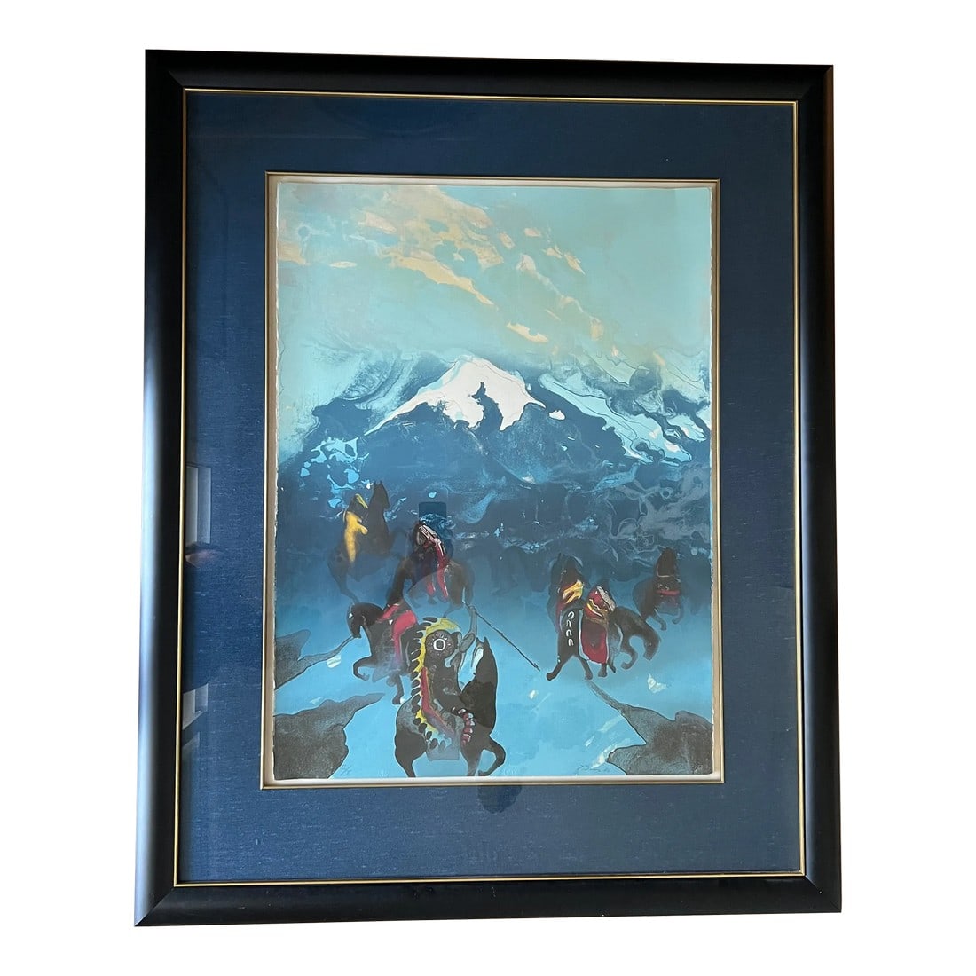 Earl Bliss "Rising to the Call of the Fog in the Morning" Serigraph 2/10 Signed: Earl Biss (American, 1947-1998), "Rising to The Call of the Fog in the Morning", lithograph on paper, signed to the lower margin 'Biss, 80" and with Peter C. Holmes of Origins Press Blind Stamps.