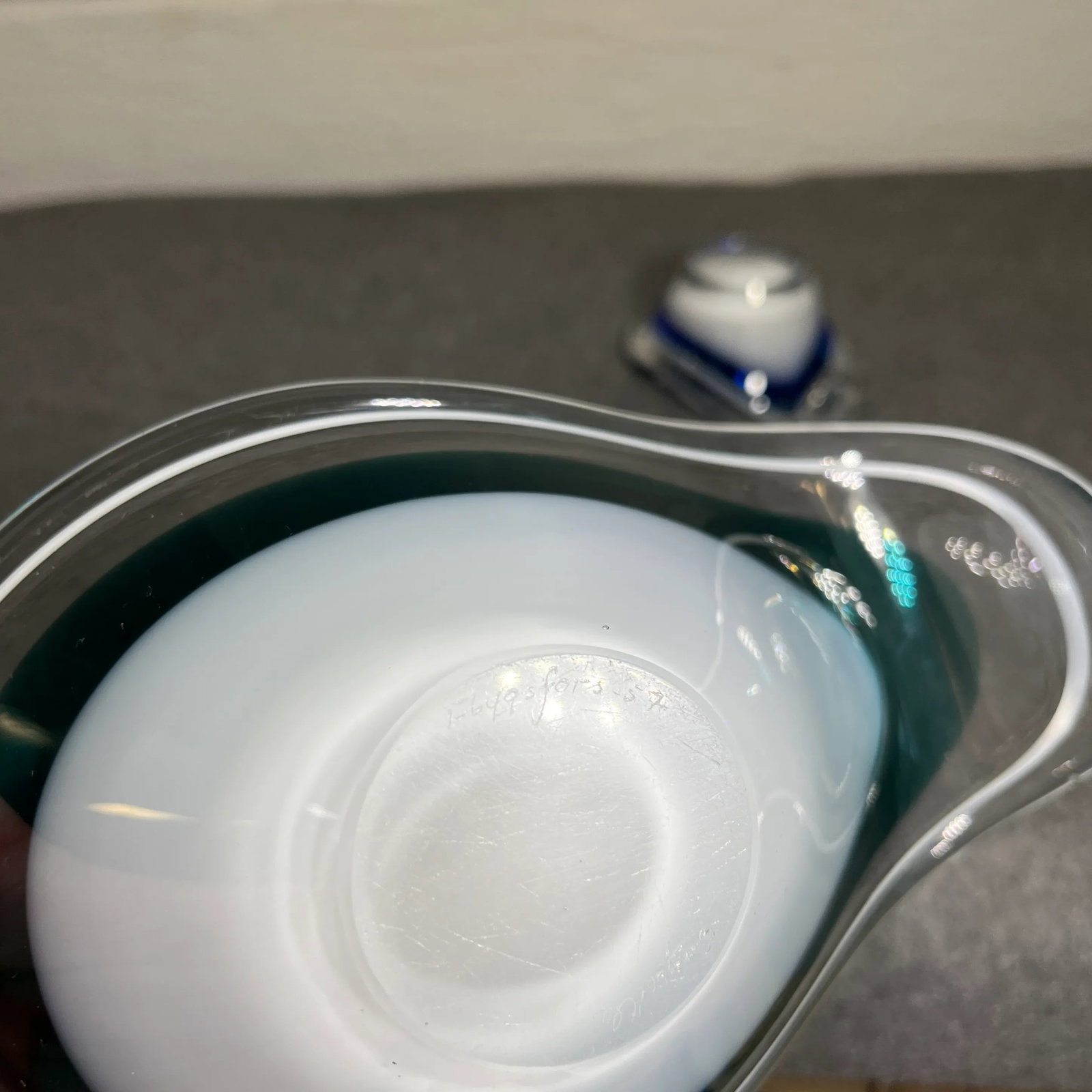 Mid 20th Century Flygsfors Coquille Glass Spoon Bowls - Set of 2 - 7