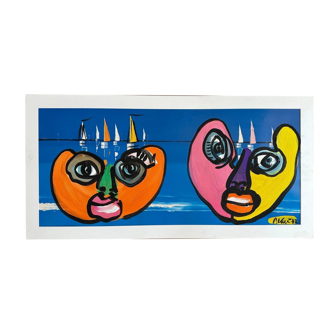 1972 Original Peter Keil Painting: Peter Keil is a German artist that focuses primarily on abstract expressionism. Keil painted with some of the greats including Joan MirÃ³, Pablo Picasso and Andy Warhol, to name a few. This 