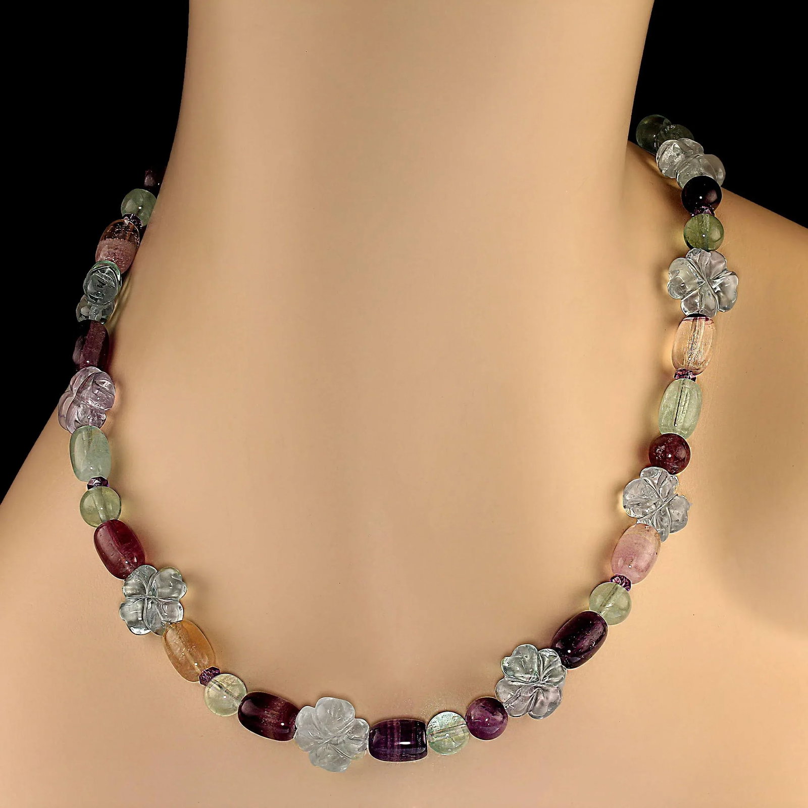Ajd 25 Inch Multi Color Fluorite Necklace - 2
