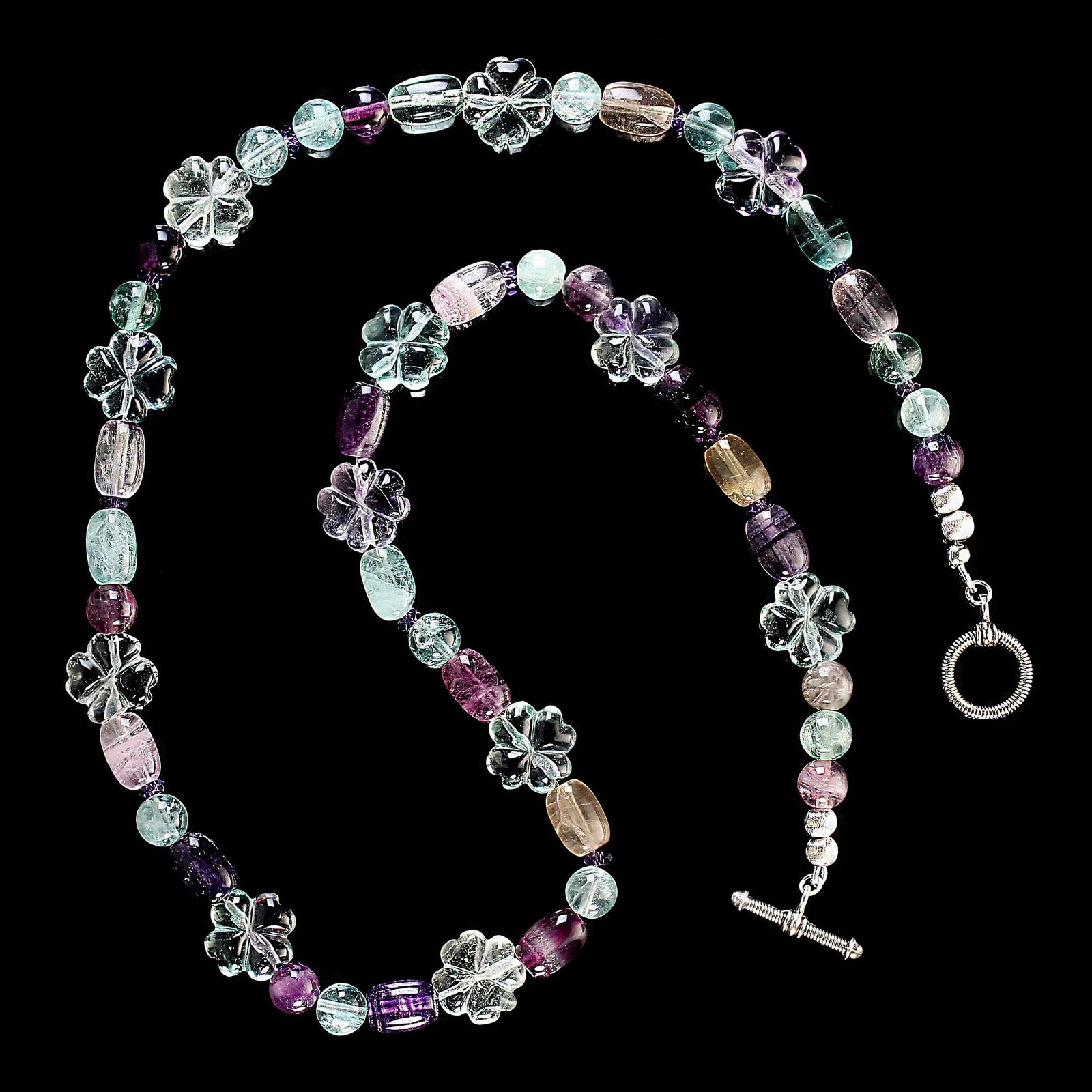 Ajd 25 Inch Multi Color Fluorite Necklace - 3
