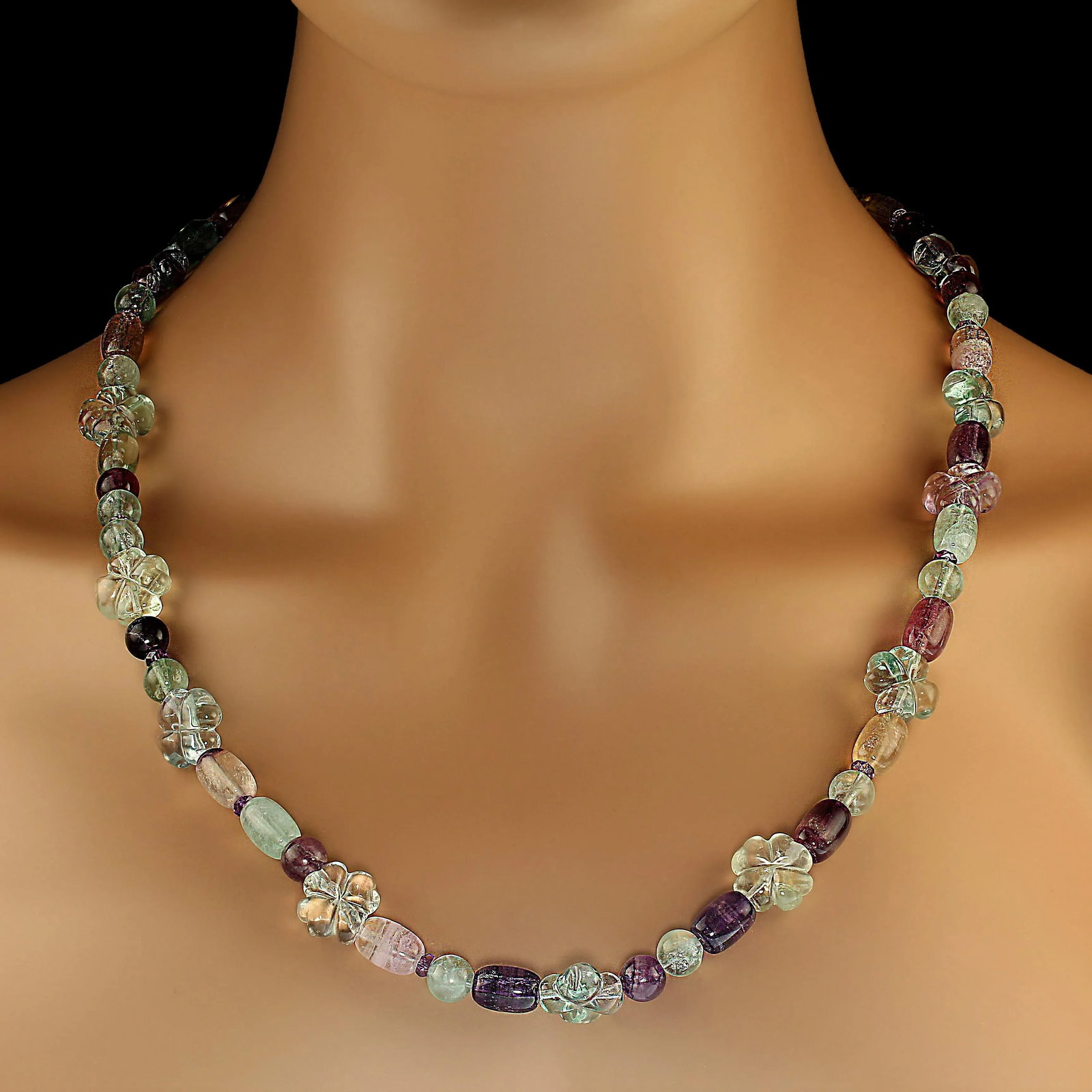 Ajd 25 Inch Multi Color Fluorite Necklace - 4