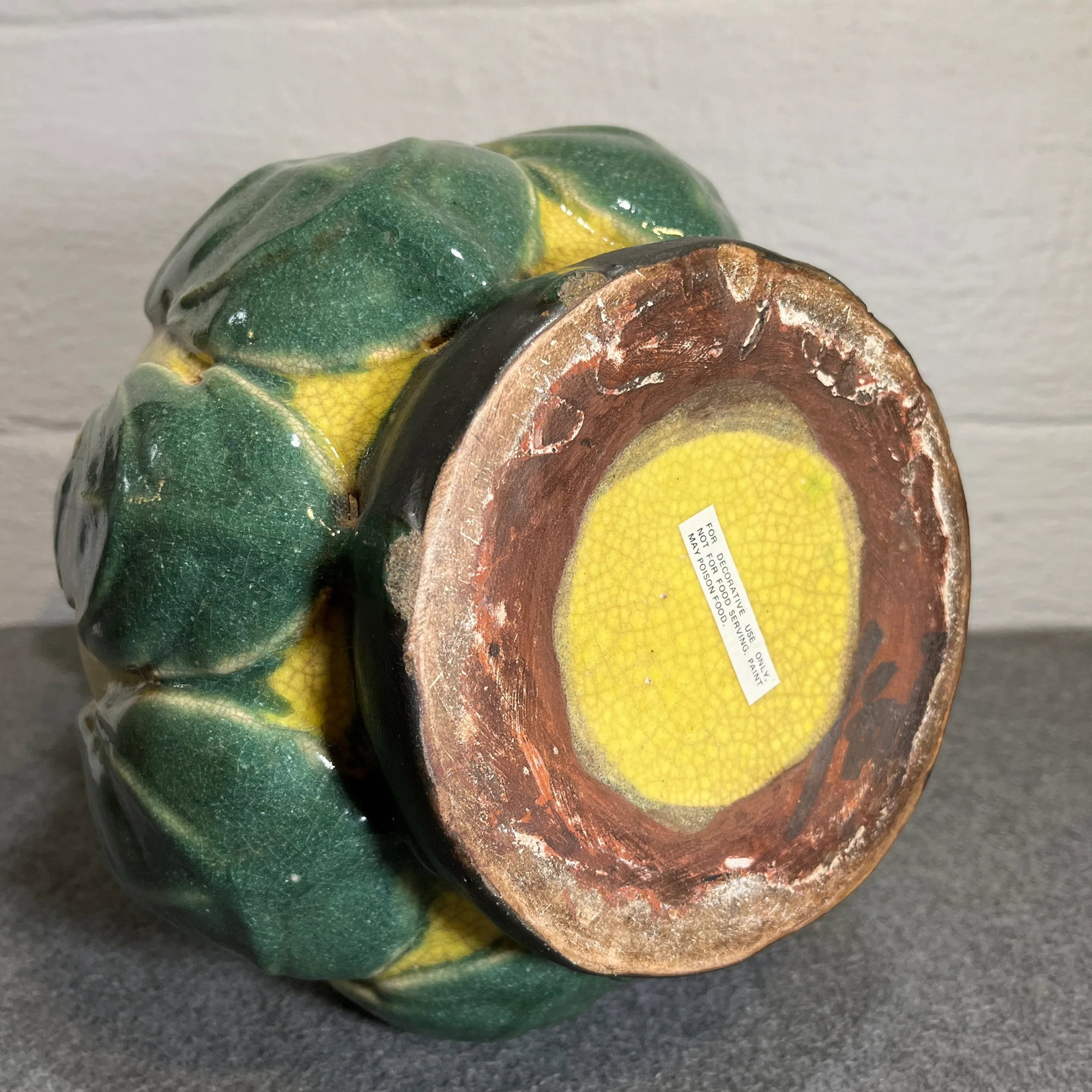 Large Late 20th Century Yellow Chinoiserie Craquelure Vase - 10