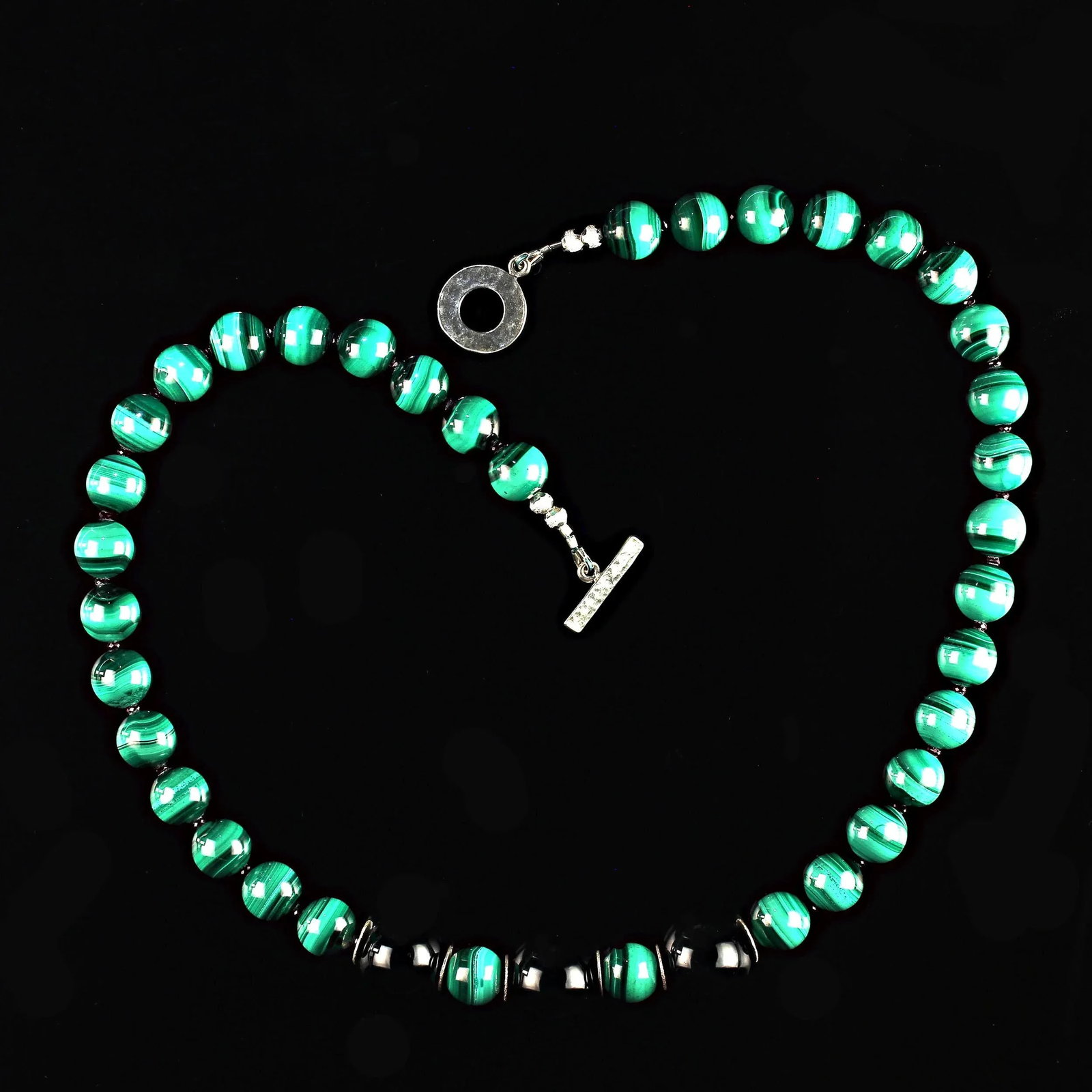 Ajd 20 Inch Malachite Necklace With Spinel and Onyx - 3