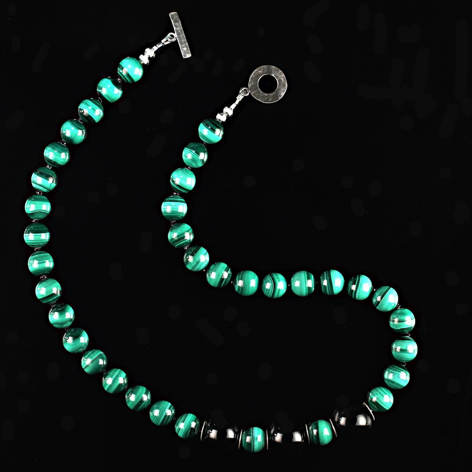 Ajd 20 Inch Malachite Necklace With Spinel and Onyx - 5
