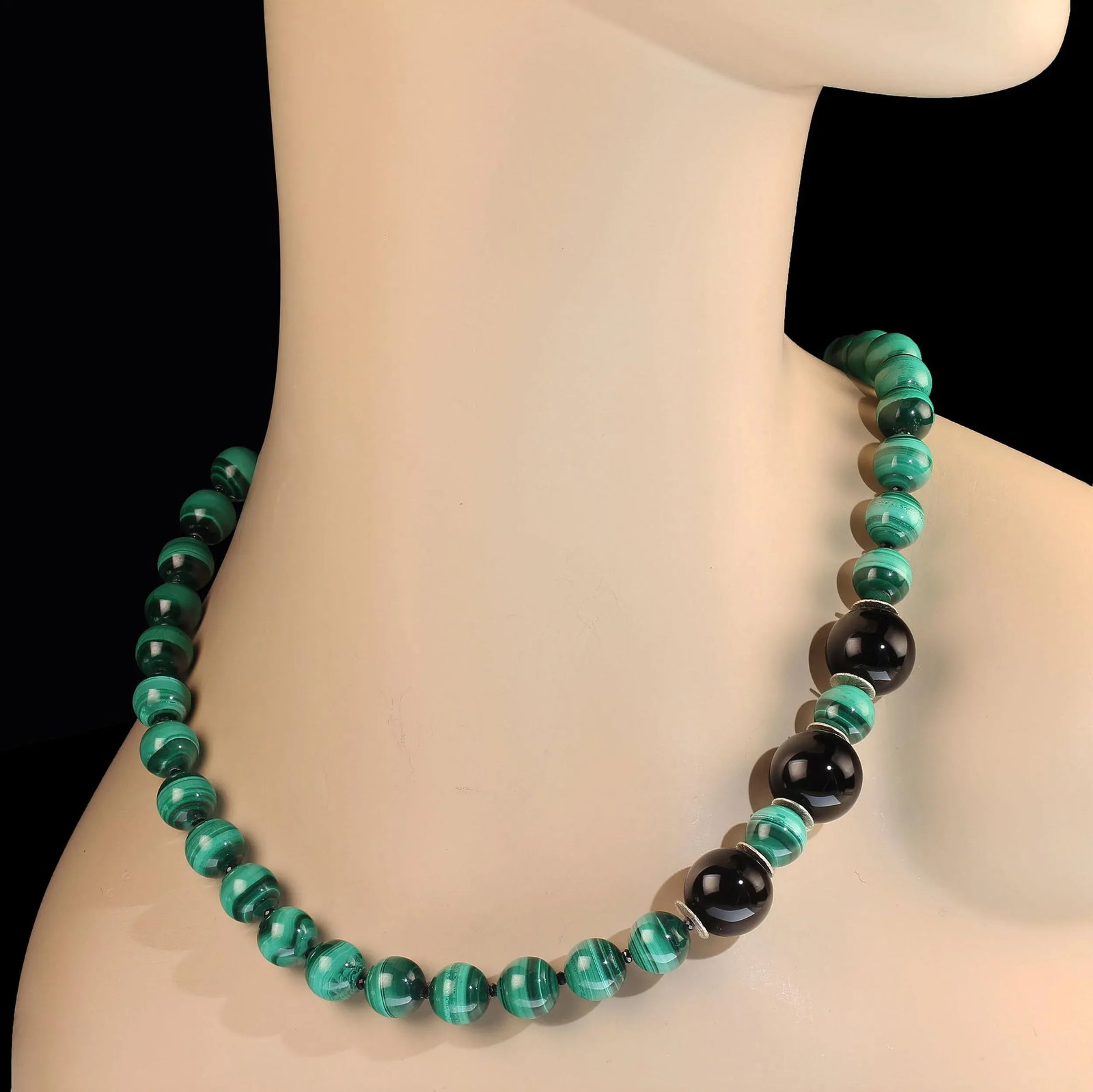 Ajd 20 Inch Malachite Necklace With Spinel and Onyx - 6