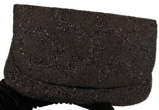 Antique Belgium Made Heavily Glass Beaded Clutch - 2