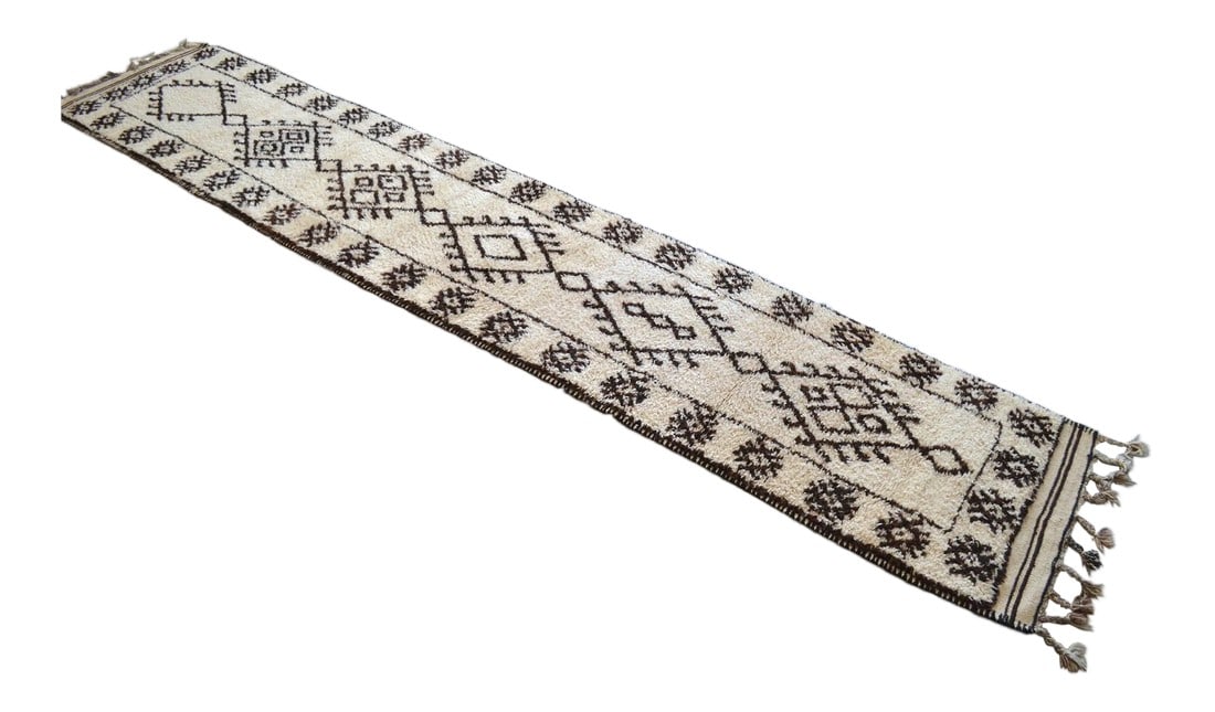 Hand-Knotted Turkish Runner Rug . Tribal Extra Long Runner Rug - No Dyes - 2"²11"³ ×: This exceptional 1970s runner rug originates from Southeast Anatolia, hand-knotted by village weavers for personal use rather than commercial production. Crafted from pure, organic wool that retains i