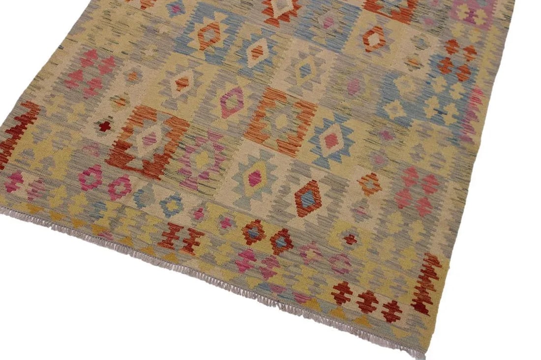Shabby Chic Tribal Kilim Hand-Woven Wool Rug -5'0 X 6'6 - 3