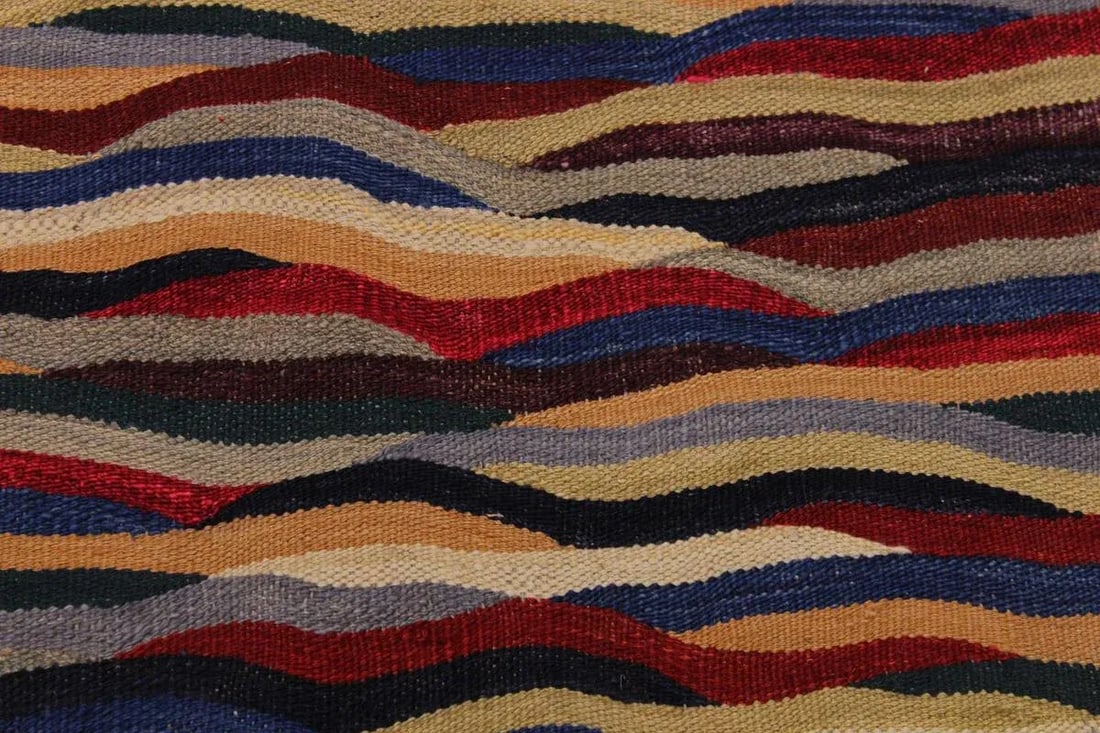 Abstract Kilim Red Hand-Woven Wool Rug - 5"² × 6"²8"³ - 4