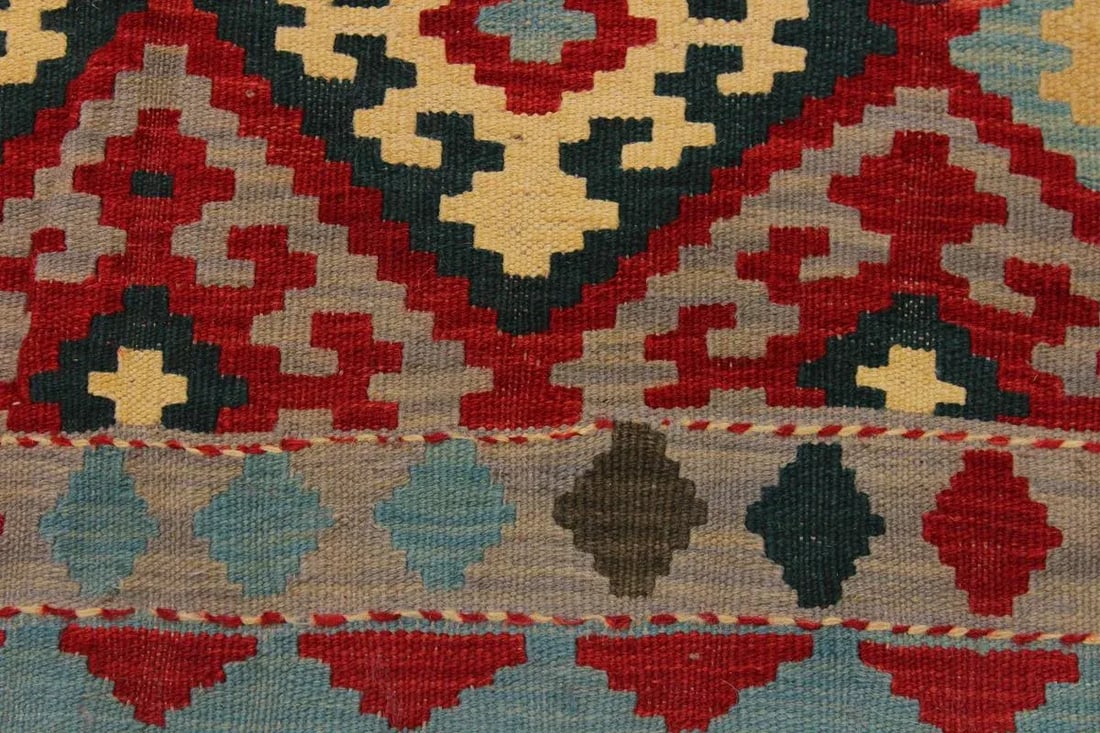 Navajo Style Kilim Red Hand-Woven Wool Rug -4"²2"³ × 5"²8"³ - 6