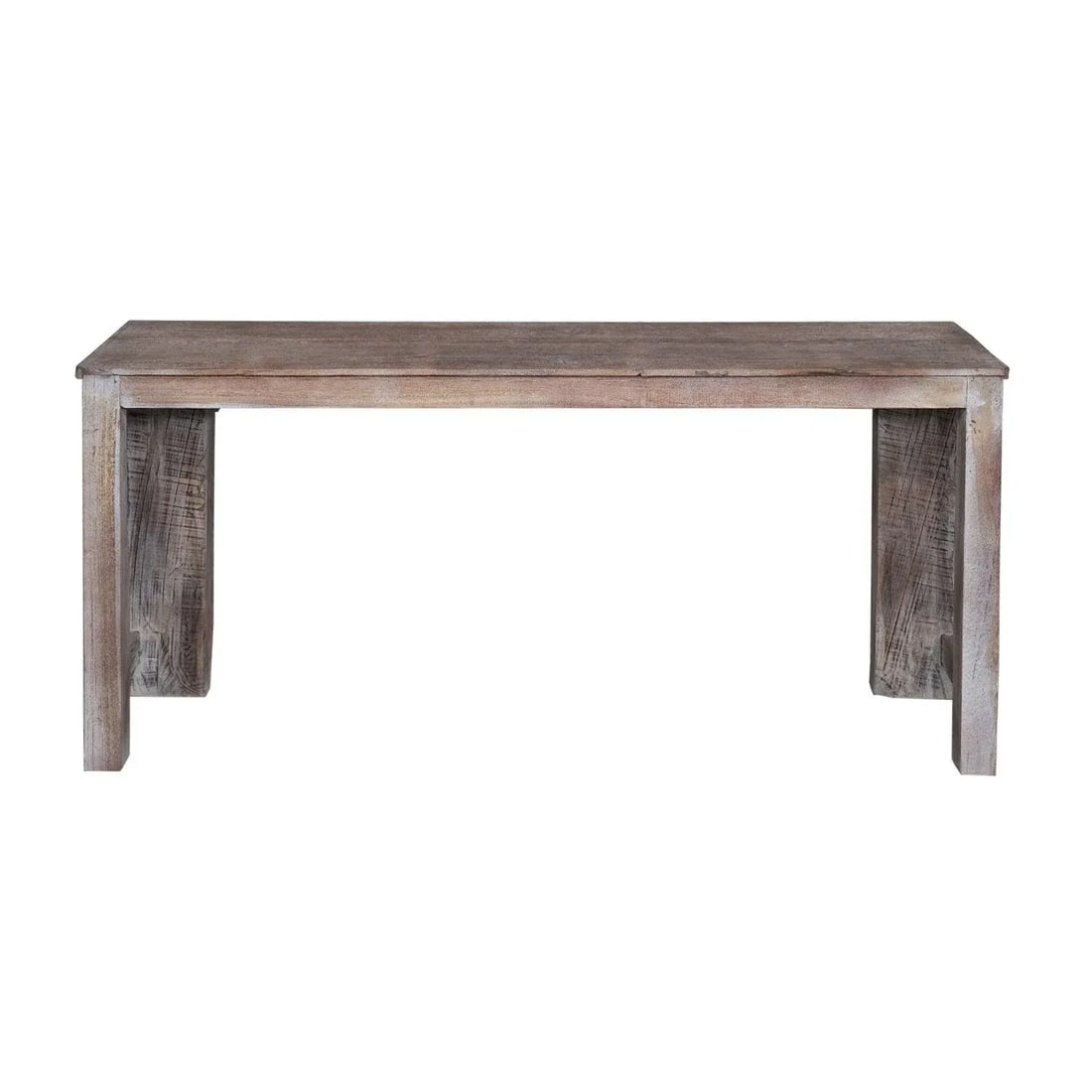 1980s Carved Doorframe Upcycled Distressed Solid Wood Console - 4