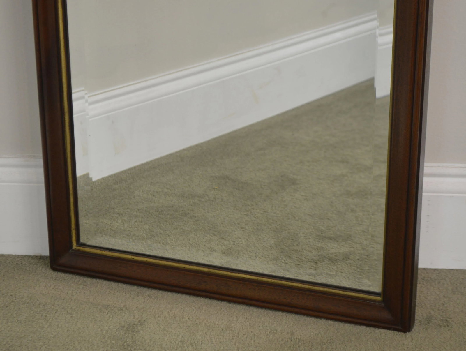 Georgian Style Beveled Mirror Flame Mahogany Pierced Giltwood Carved Looking Glass - 10