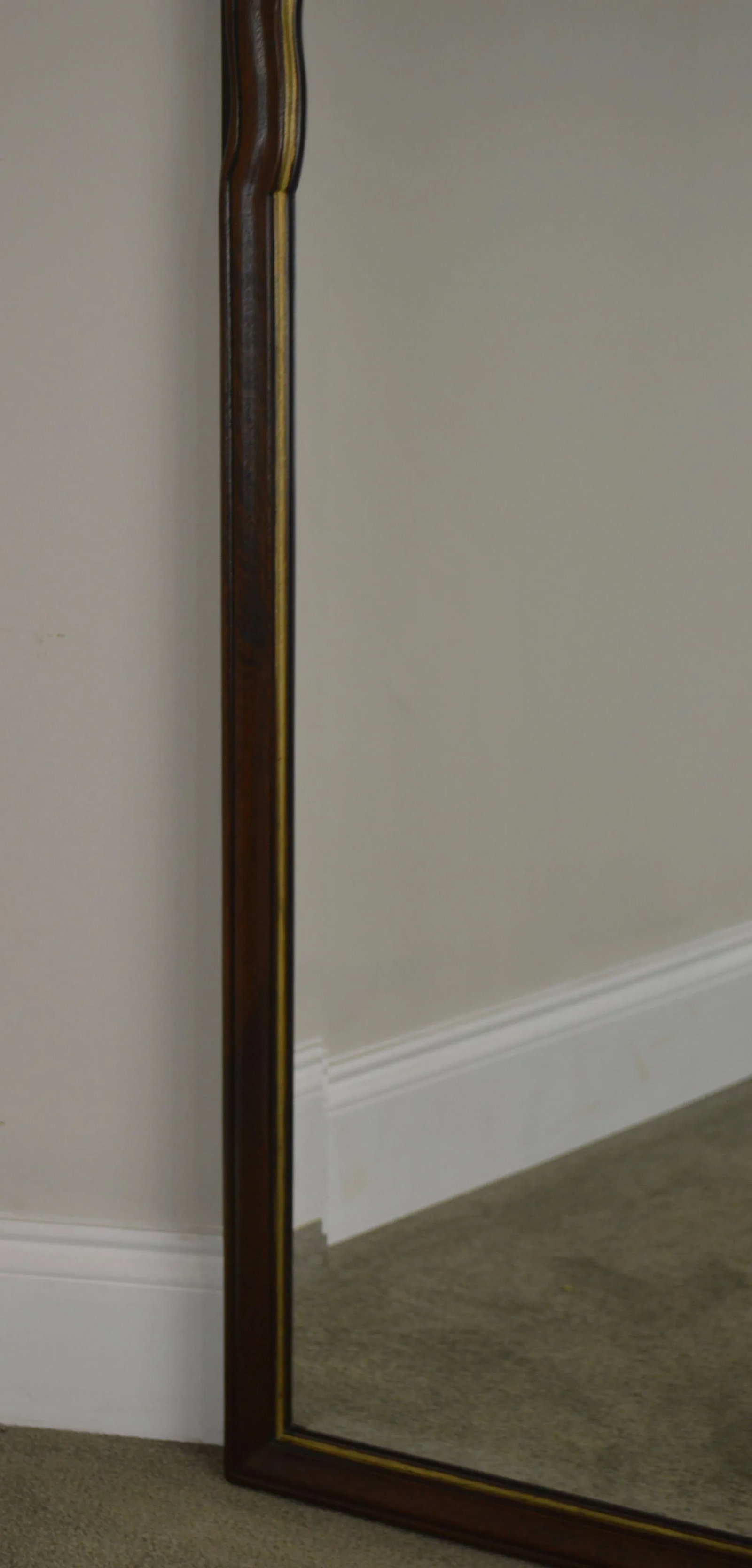 Georgian Style Beveled Mirror Flame Mahogany Pierced Giltwood Carved Looking Glass - 11