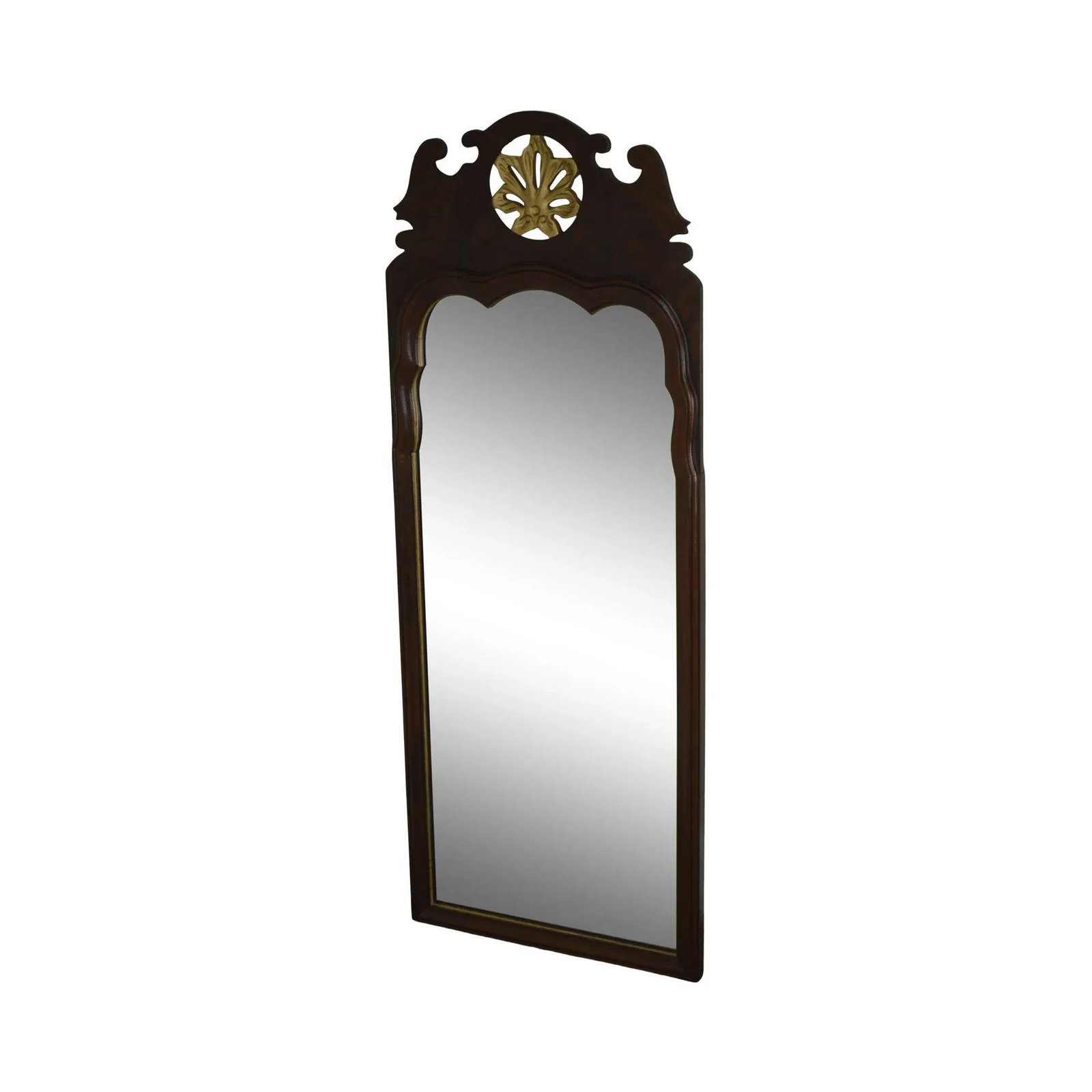 Georgian Style Beveled Mirror Flame Mahogany Pierced Giltwood Carved Looking Glass - 13