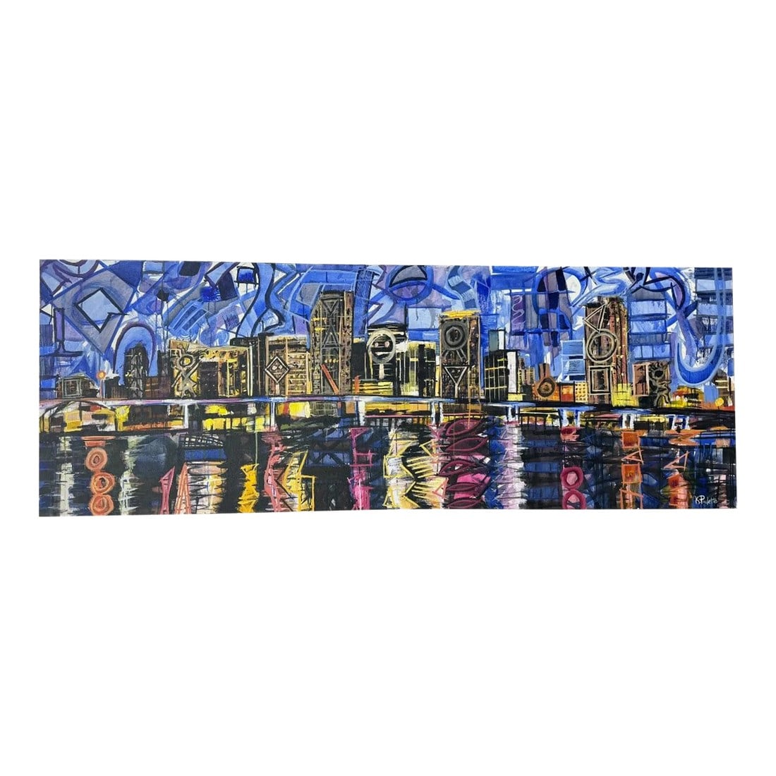 Miami Lights and Locomotion Painting by Kent Paulette Original Acrylic on Canvas: Immerse yourself in the vibrant and electrifying world of "Miami Lights and Locomotion," a stunning original work of art by acclaimed artist Kent Paulette. This captivating piece showcases Paulette's 