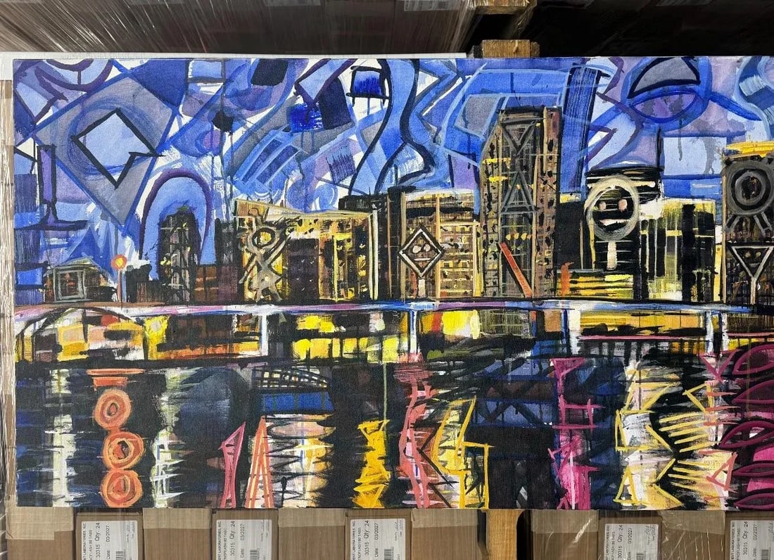 Miami Lights and Locomotion Painting by Kent Paulette Original Acrylic on Canvas - 6