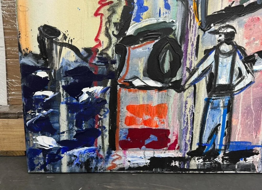 The Harbor by Angelo Accetturo Original Acrylic Painting on Canvas - 2