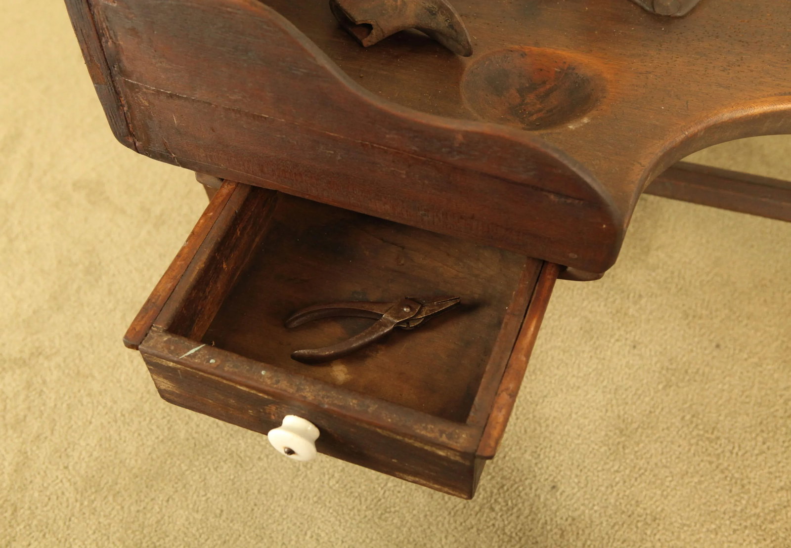 Antique American Cobblers Bench With Tools - 3