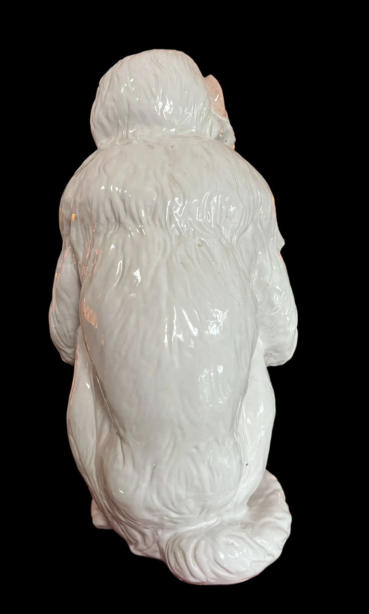 Large 1960s Italian Faenza Barbotine Ceramic Statue of a White Majolica Capuchin Monkey - 5