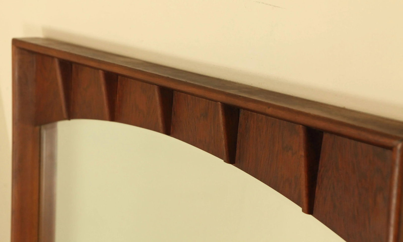 Mid Century Modern Walnut & Rosewood Frame Mirror - 3