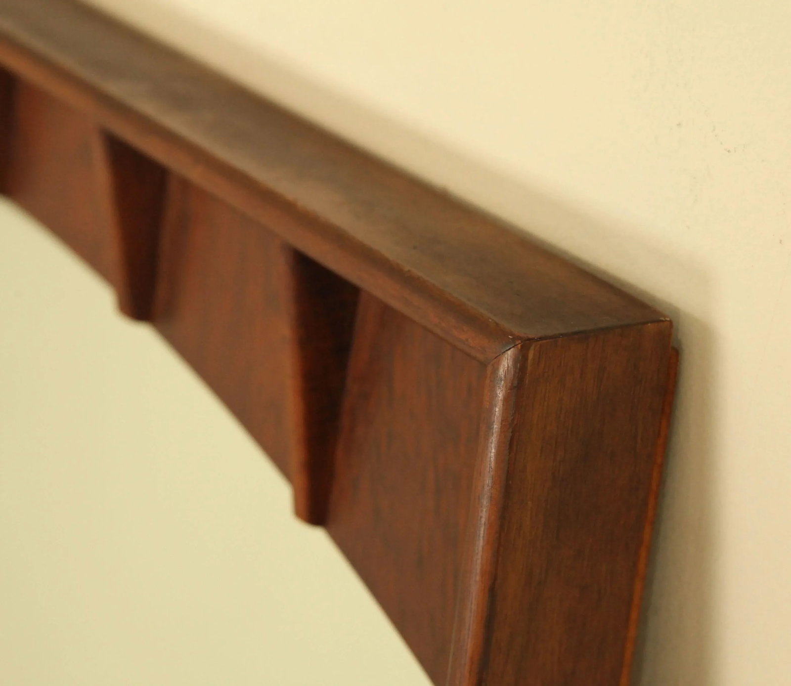 Mid Century Modern Walnut & Rosewood Frame Mirror - 4