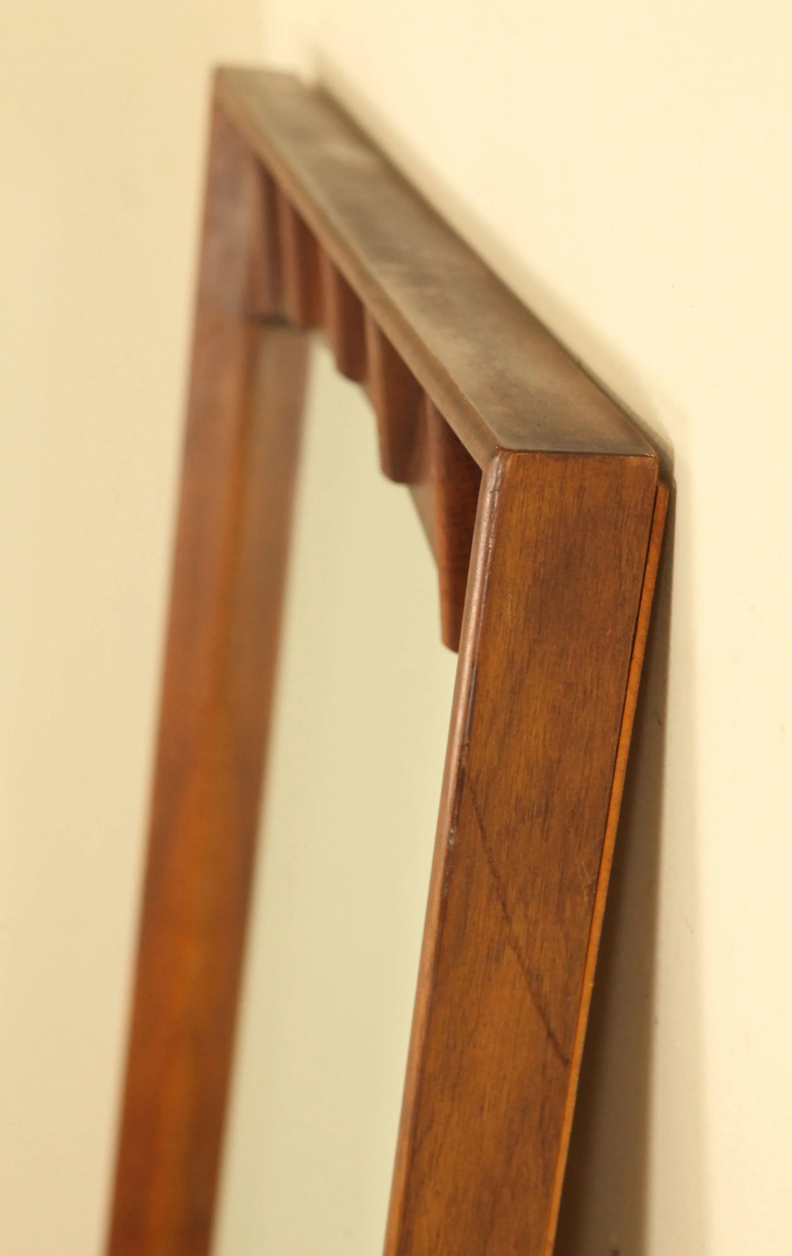 Mid Century Modern Walnut & Rosewood Frame Mirror - 5