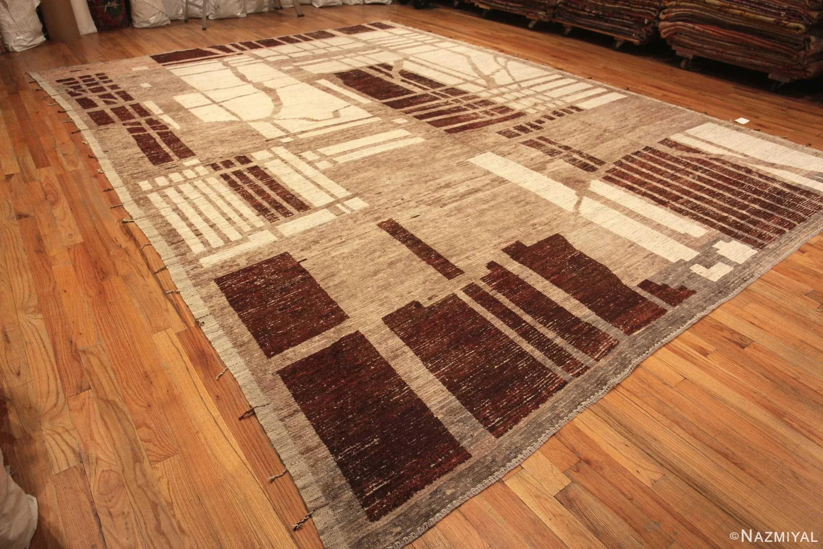 Nazmiyal Collection Large Tribal Primitive Design Central Asian Rug - 4