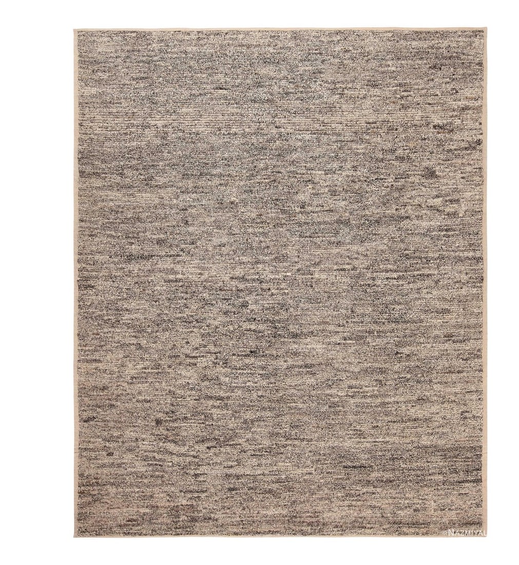 Nazmiyal Collection Textured Beige Modern Moroccan Rug: Textured Beige Modern Moroccan Area Rug, Country of Origin: Afghanistan, Circa Date: Modern - This gorgeous piece was inspired by the vintage Moroccan rugs and features neutral colors and a natural fe
