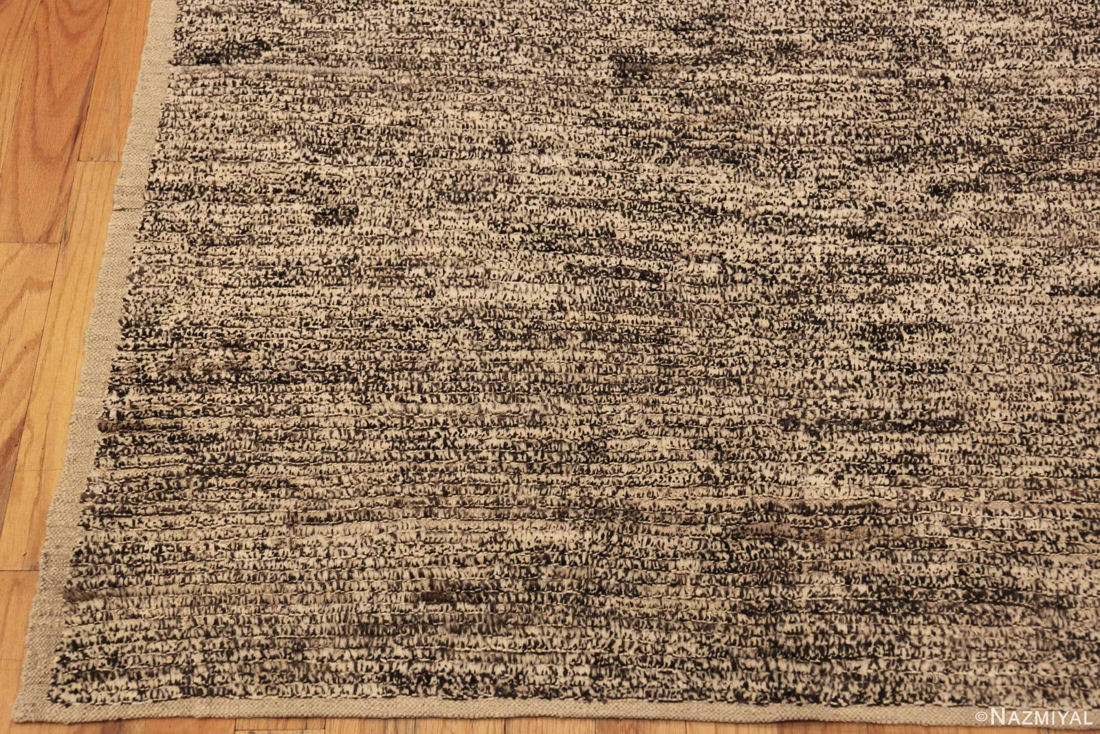Nazmiyal Collection Textured Beige Modern Moroccan Rug - 4