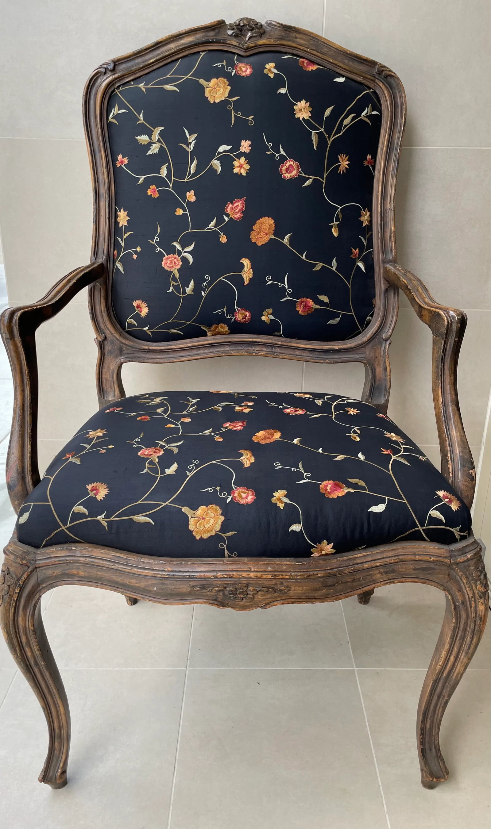 Pair of 19th C. French Louis XVI Armchairs in Brunschwig Et Fils - 5
