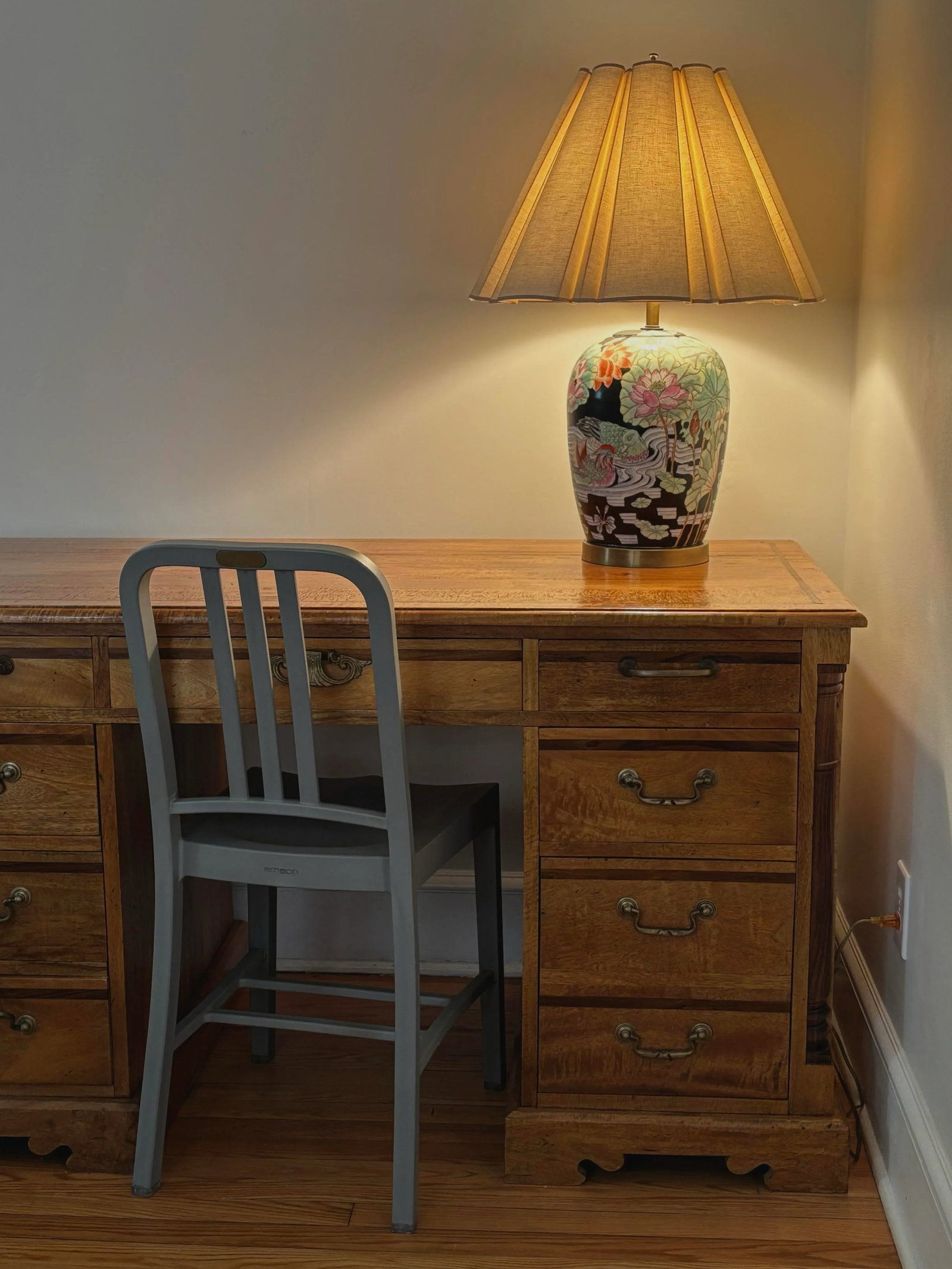Wildwood Style Duck and Lily Pad Lamp With Lamp Shade, 1970s - 2