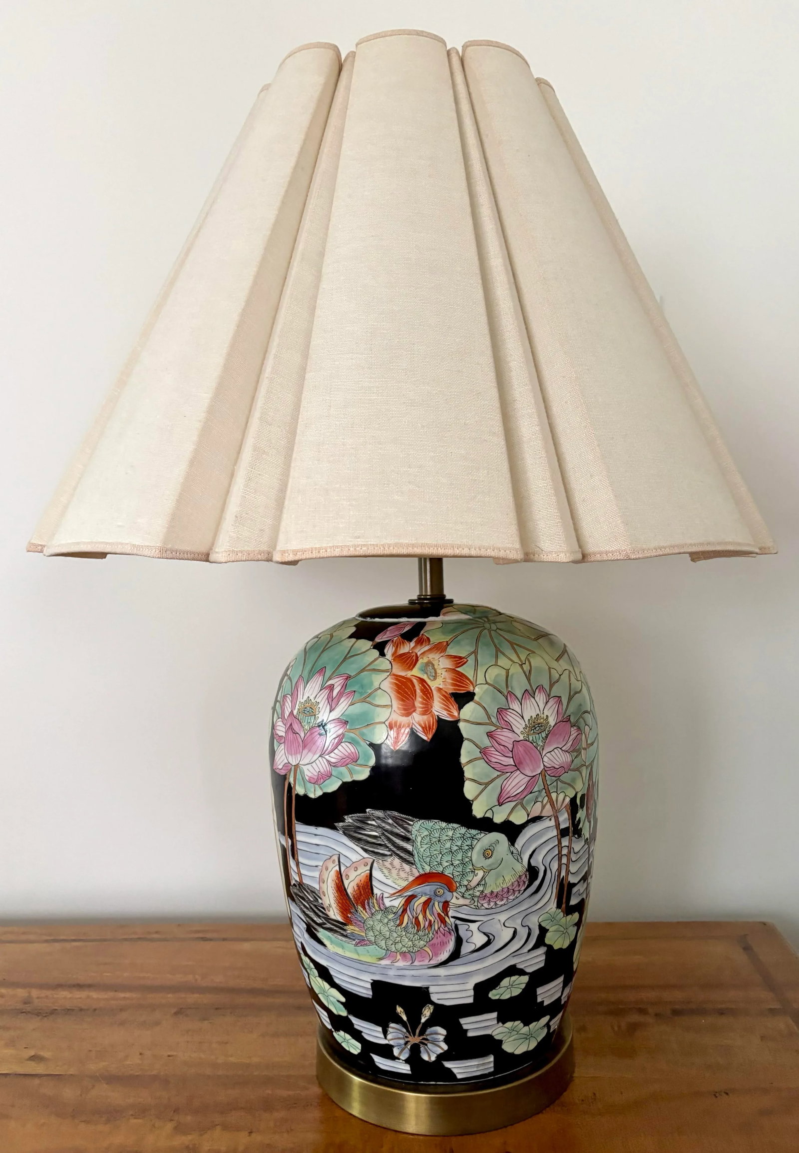 Wildwood Style Duck and Lily Pad Lamp With Lamp Shade, 1970s - 3