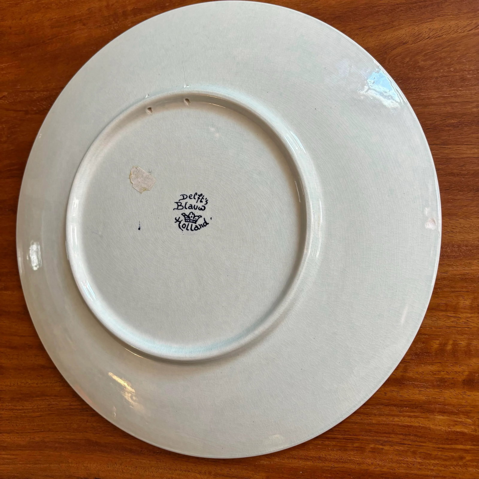Mid 20th Century Dutch Delft Deer Coat of Arms Plate - 6