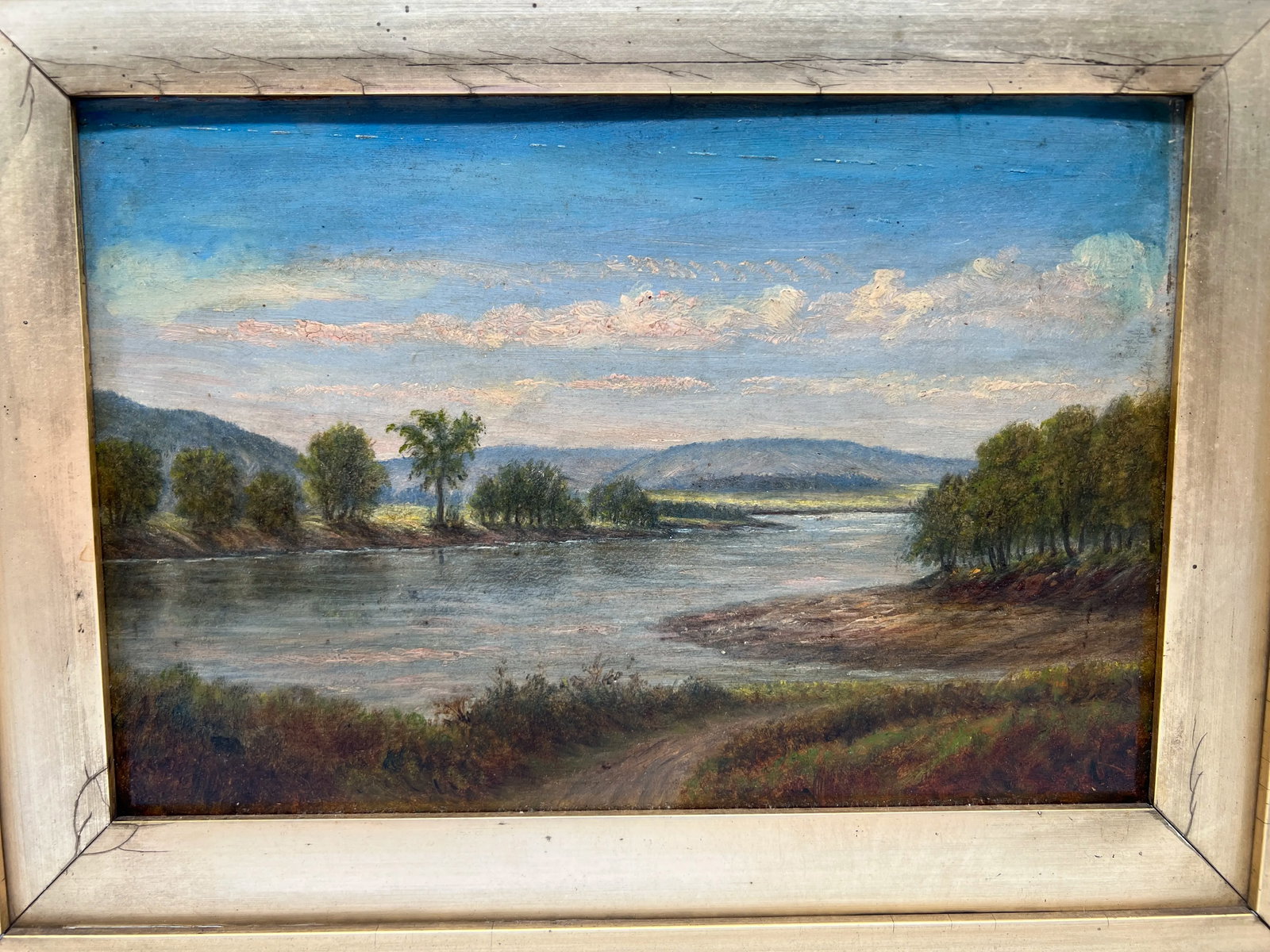 19th Century, American School Oil on Board Landscape - New Hampshire School - 7