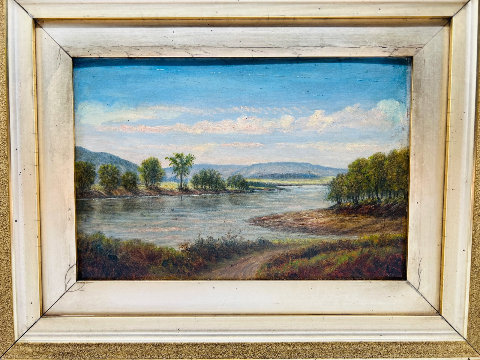 19th Century, American School Oil on Board Landscape - New Hampshire School - 8