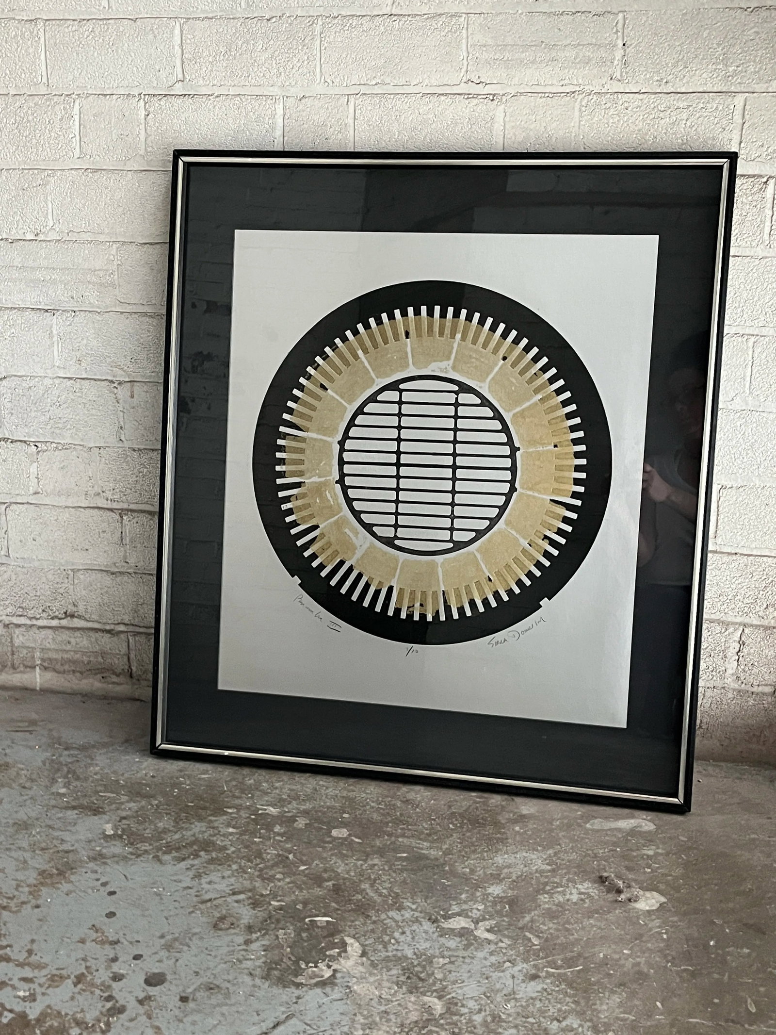 1970s Seena Donneson , Black, Gold & Silver Mixed-Media Art. - 3