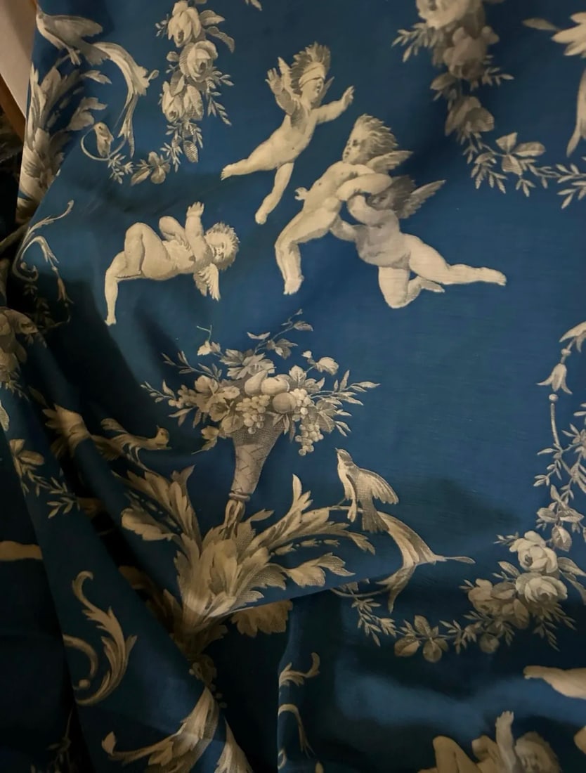 Antique French Toile Fabric - 10