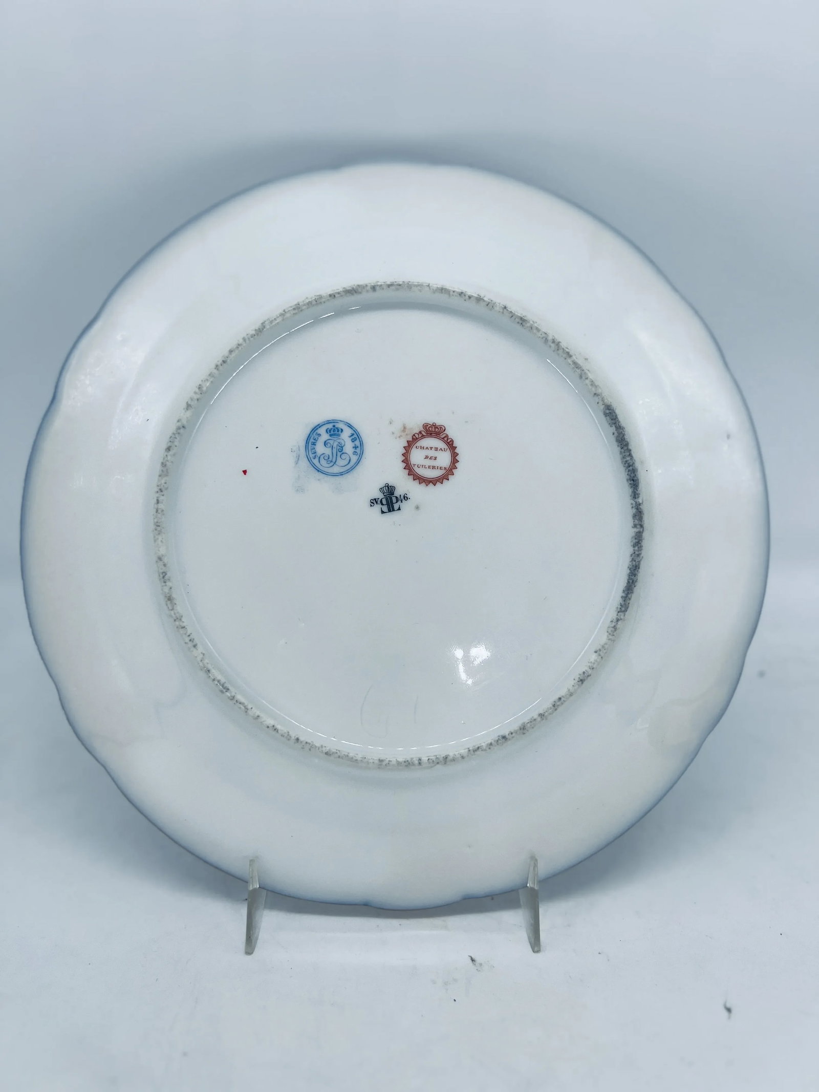Set of 12, Sevres 19th C., Chateau Des Tuileries 1846 Louis Phillippe Plates - 8