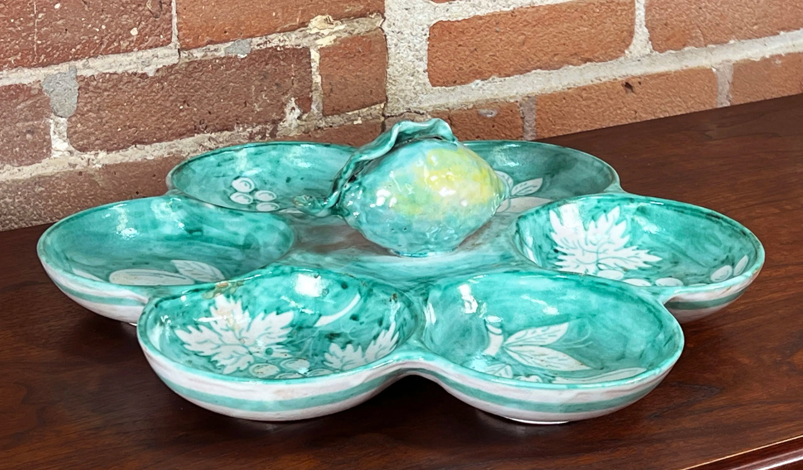 Vintage Italian Majolica Lemon Meze Tapas Serving Platter by Cassetta Vietri - 5