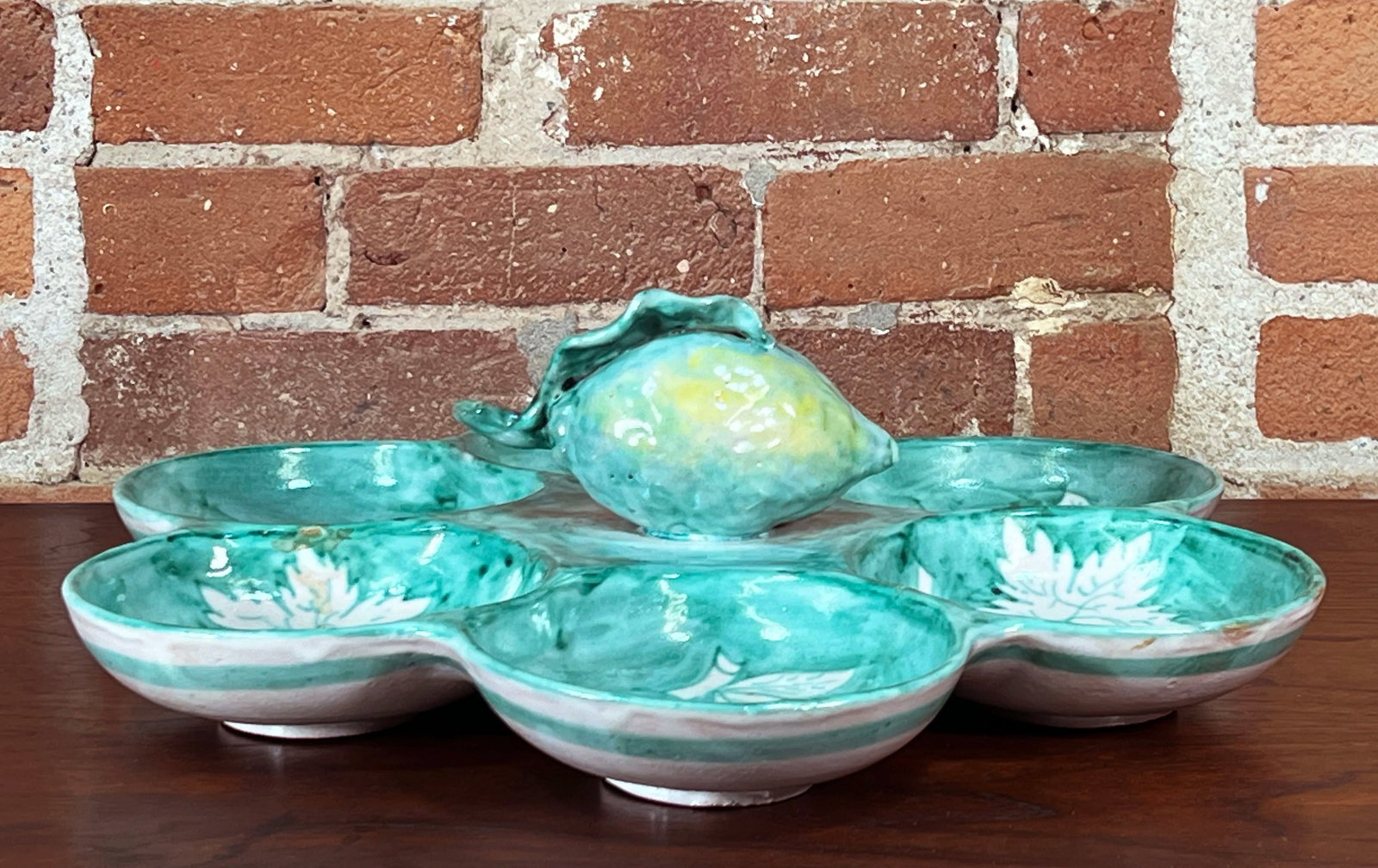 Vintage Italian Majolica Lemon Meze Tapas Serving Platter by Cassetta Vietri - 7