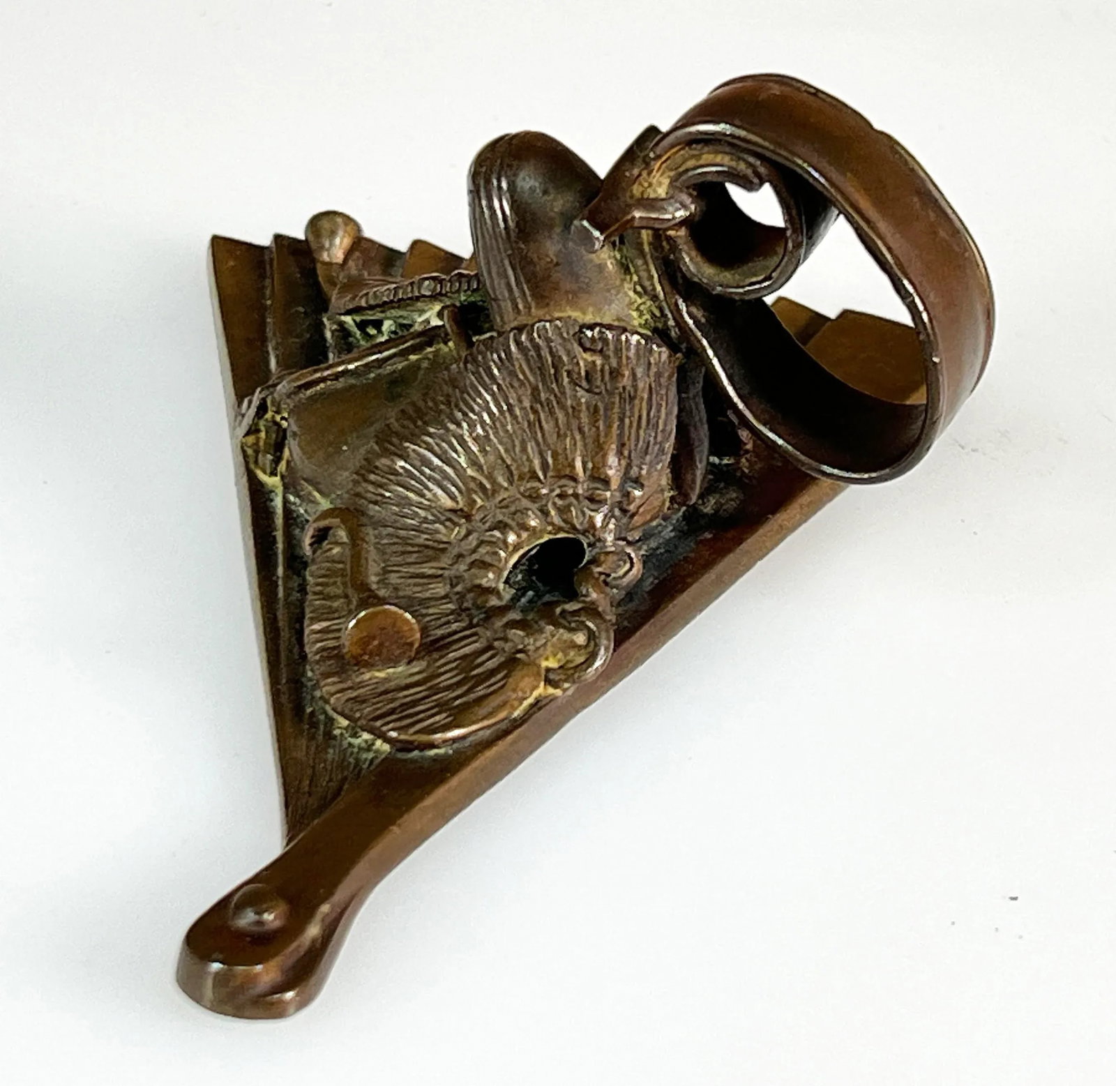 Antique 19th C. Japanese Bronze Fan Paperweight - 2