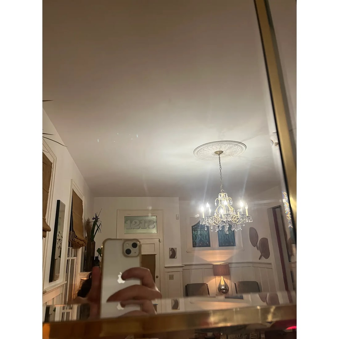 1970s Hollywood Regency Brass Arc Mirror With Beveled Panels - 7