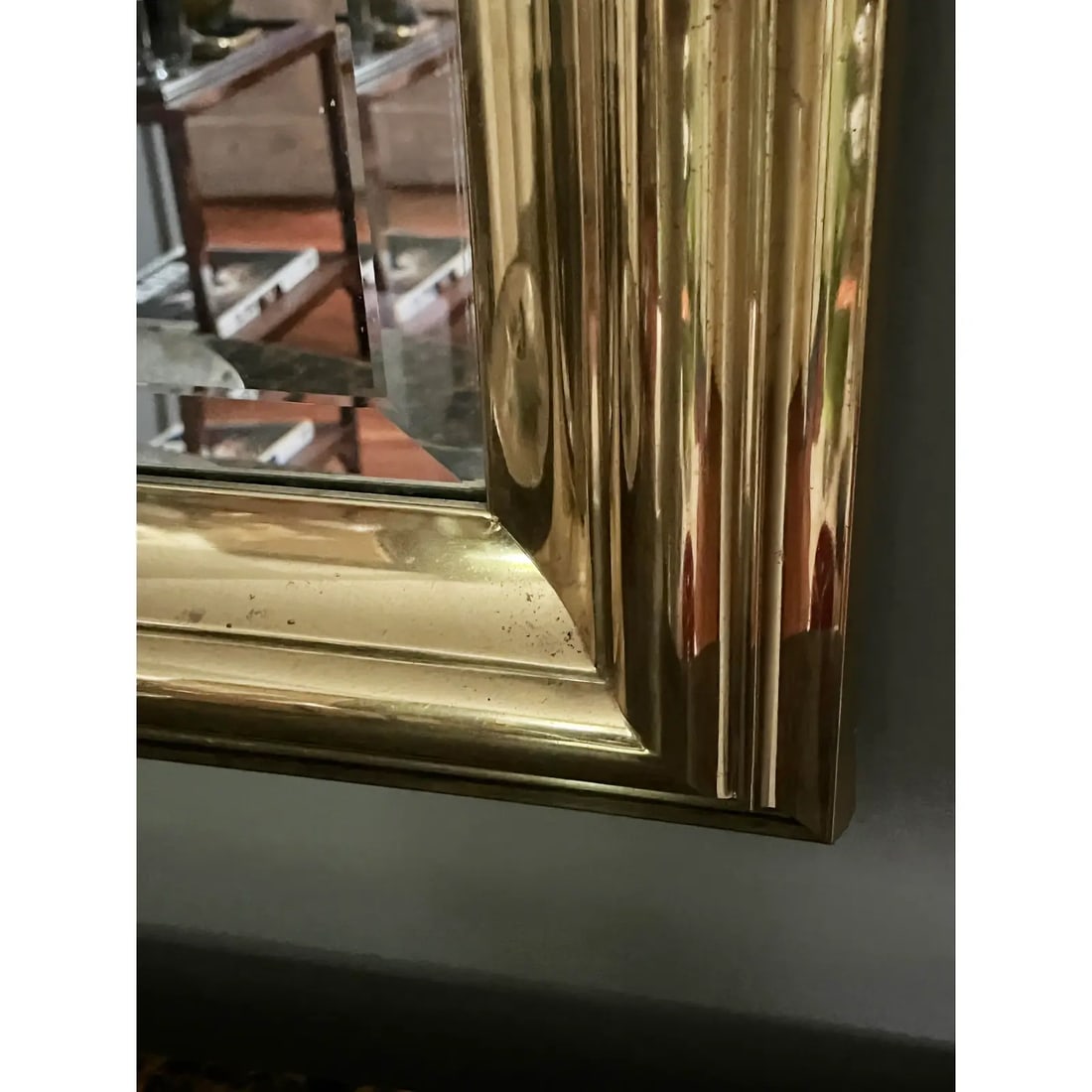 Motivated Seller: 1970s XL Hollywood Regency Brass Mirror - 9
