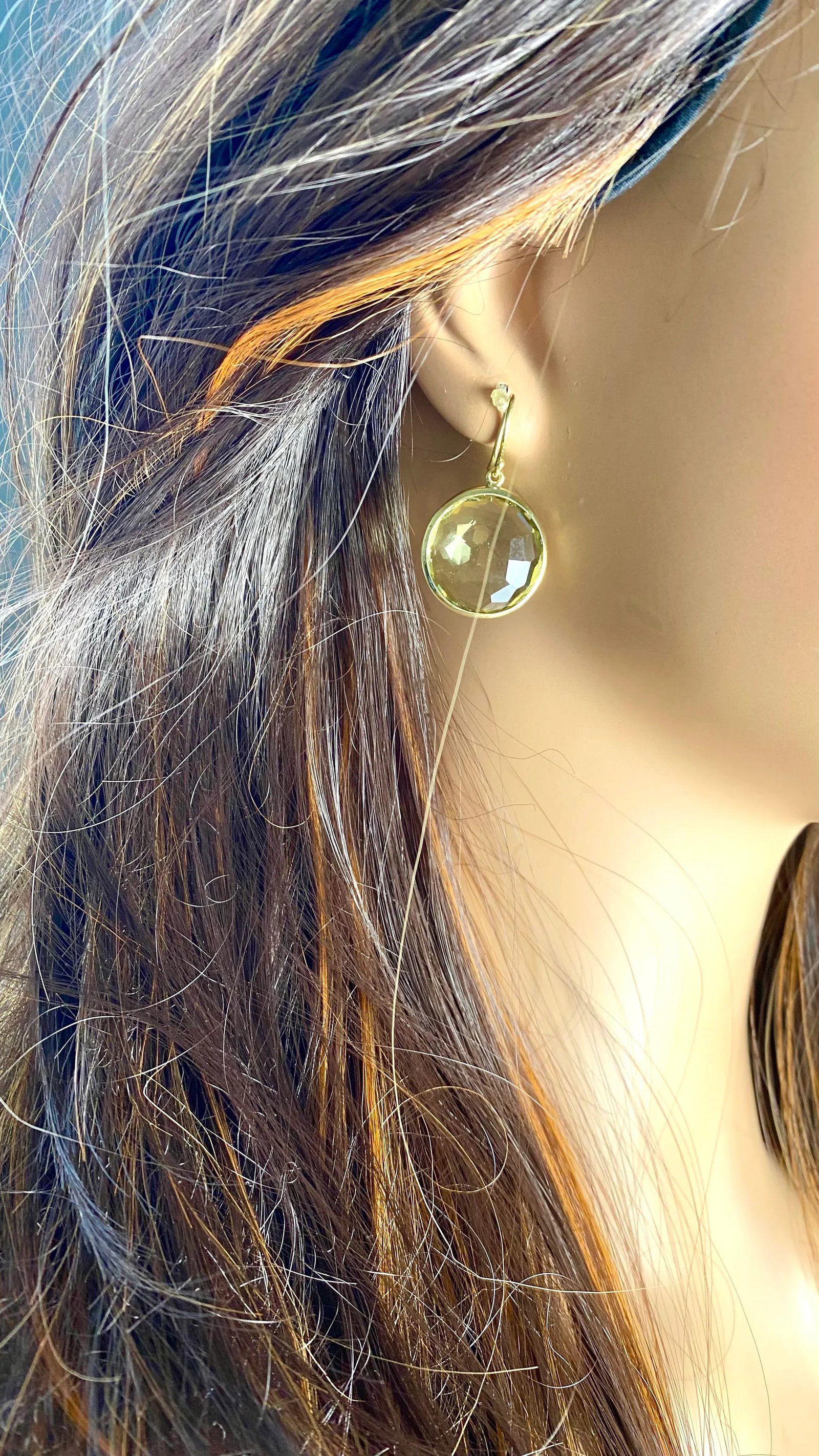 18k Gold Large Green Prasiolite Drop Earrings From Ippolita Lollipop Collection, A Pair - 10