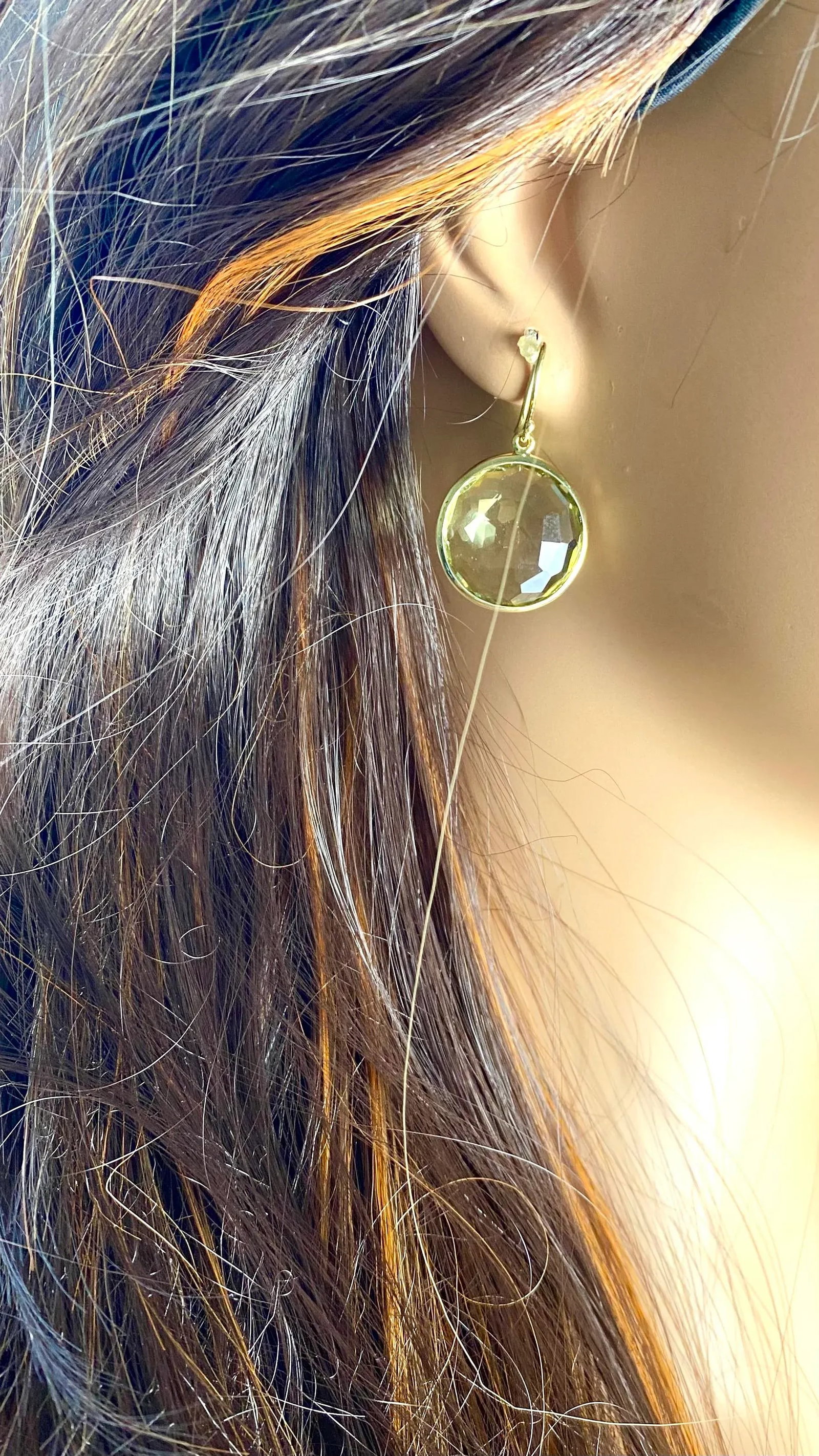 18k Gold Large Green Prasiolite Drop Earrings From Ippolita Lollipop Collection, A Pair - 11