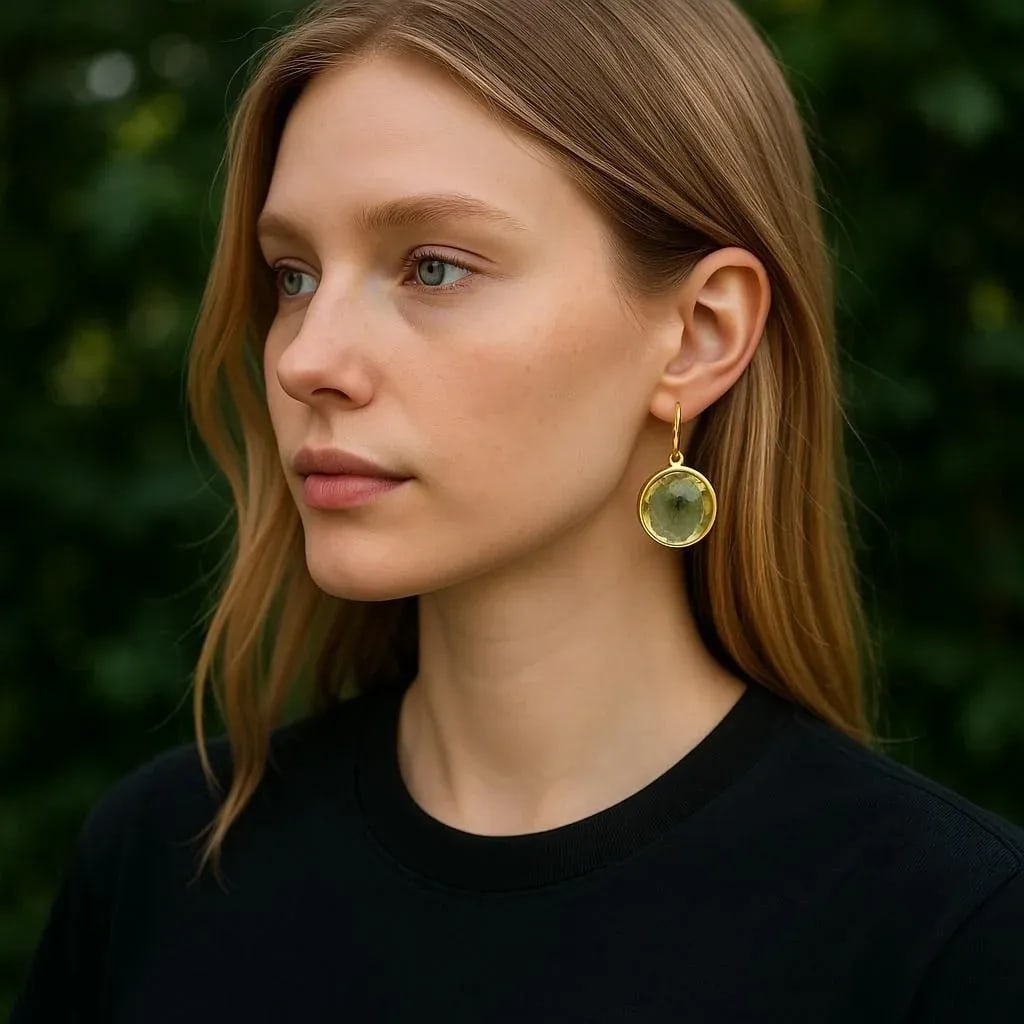 18k Gold Large Green Prasiolite Drop Earrings From Ippolita Lollipop Collection, A Pair - 2