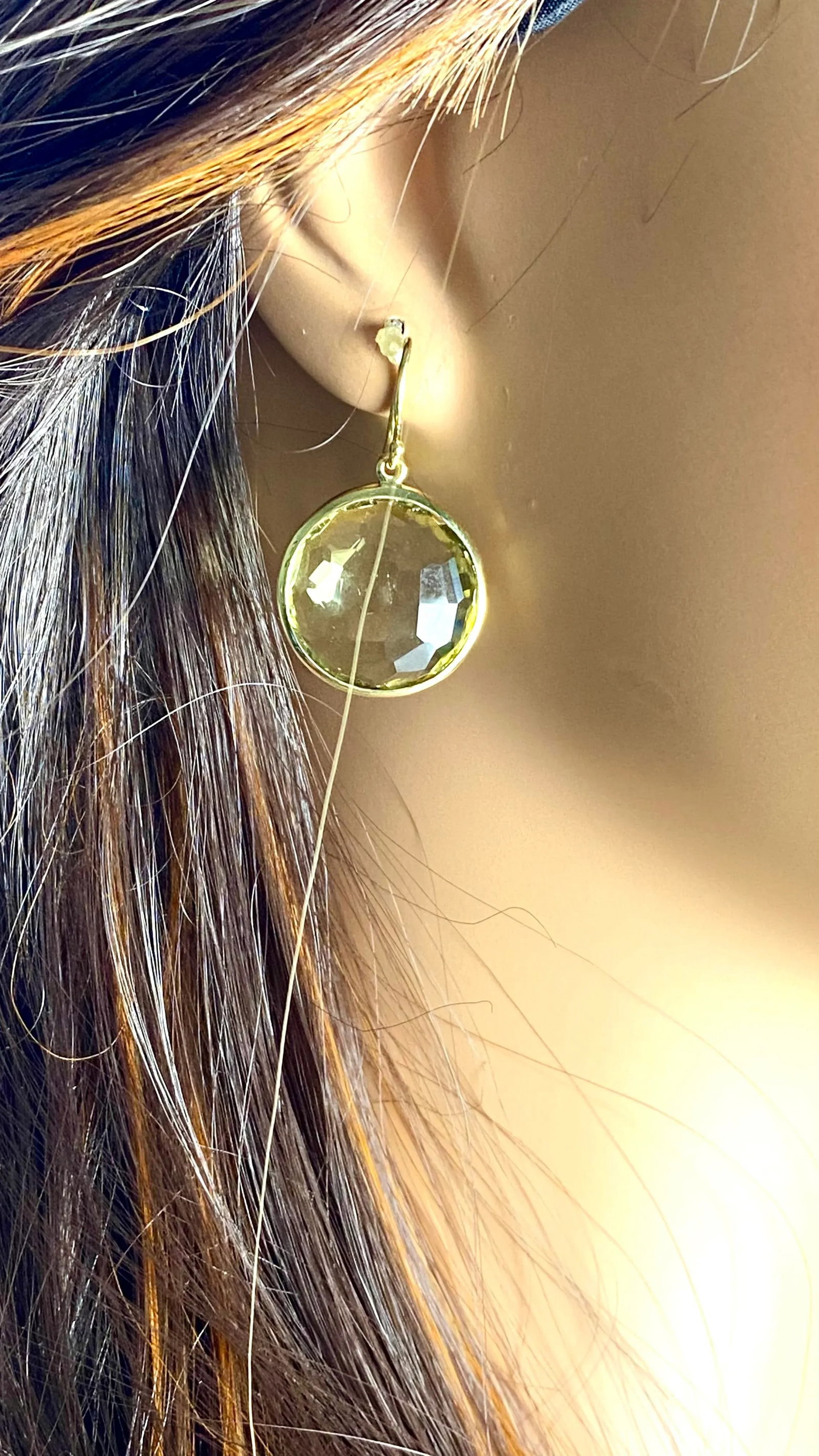 18k Gold Large Green Prasiolite Drop Earrings From Ippolita Lollipop Collection, A Pair - 8