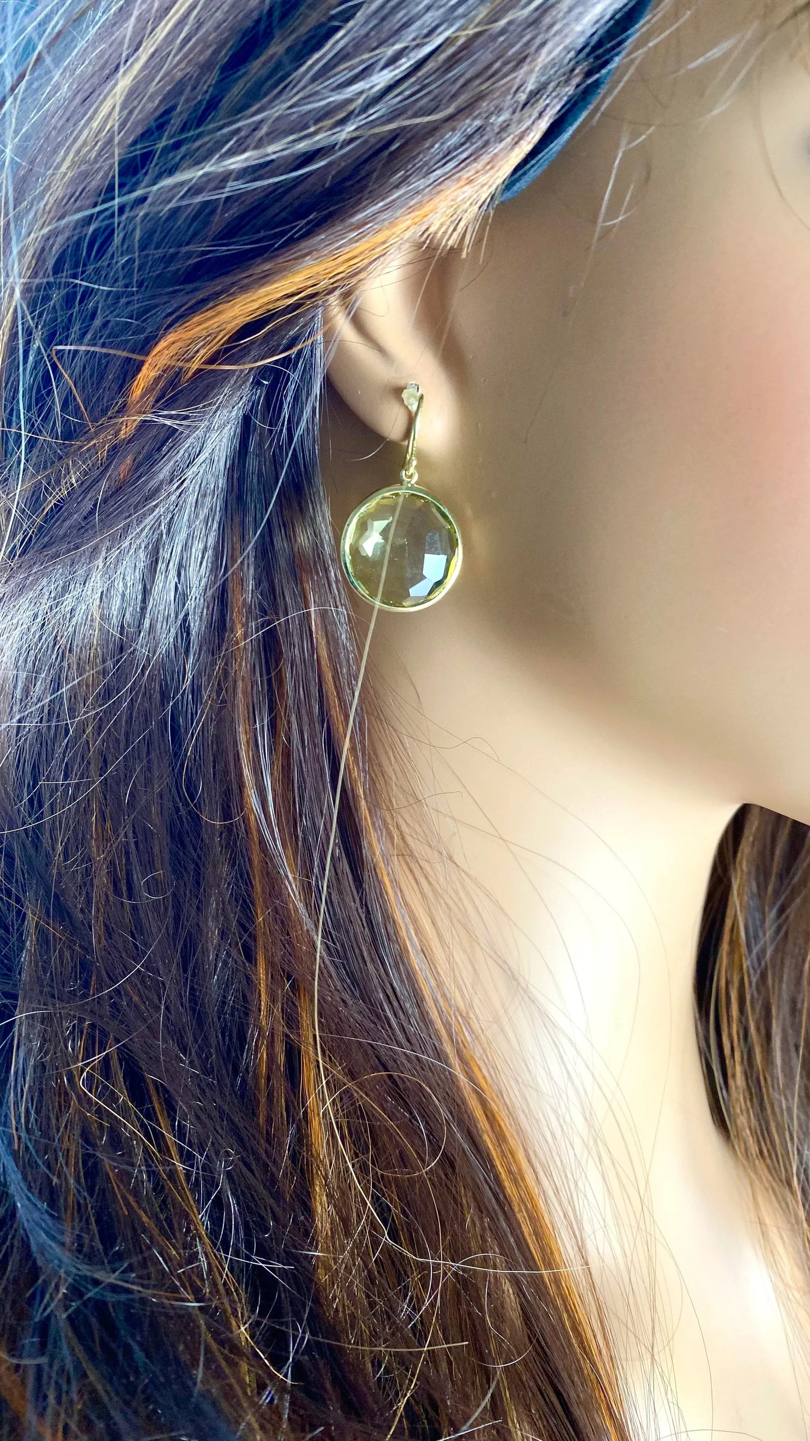 18k Gold Large Green Prasiolite Drop Earrings From Ippolita Lollipop Collection, A Pair - 9