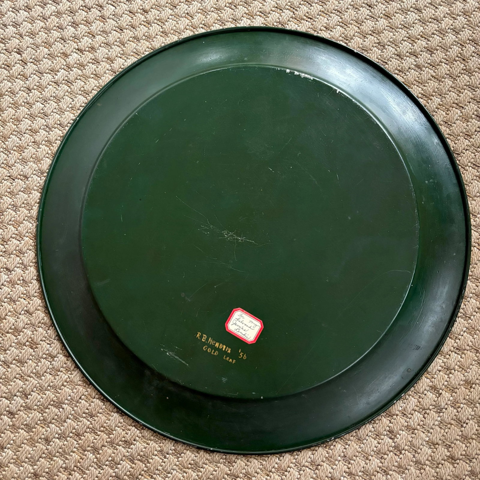 Large 1950s Art Nouveau Hand-Painted Gold Leaf Tole Tea Tray, One of a Kind - 8